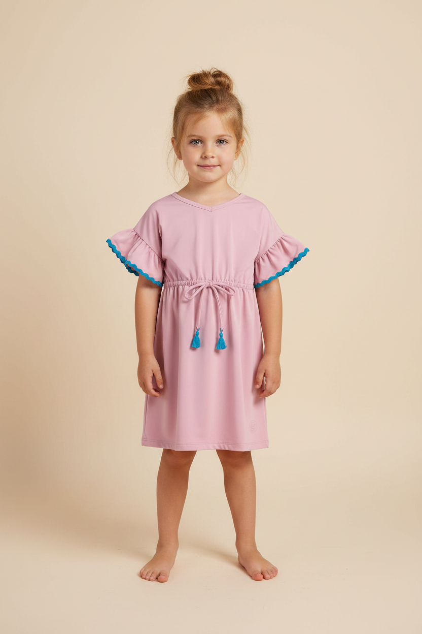 Saída Praia Infantil Menina Rosa Claro