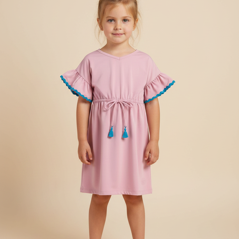 Saída Praia Infantil Menina Rosa Claro