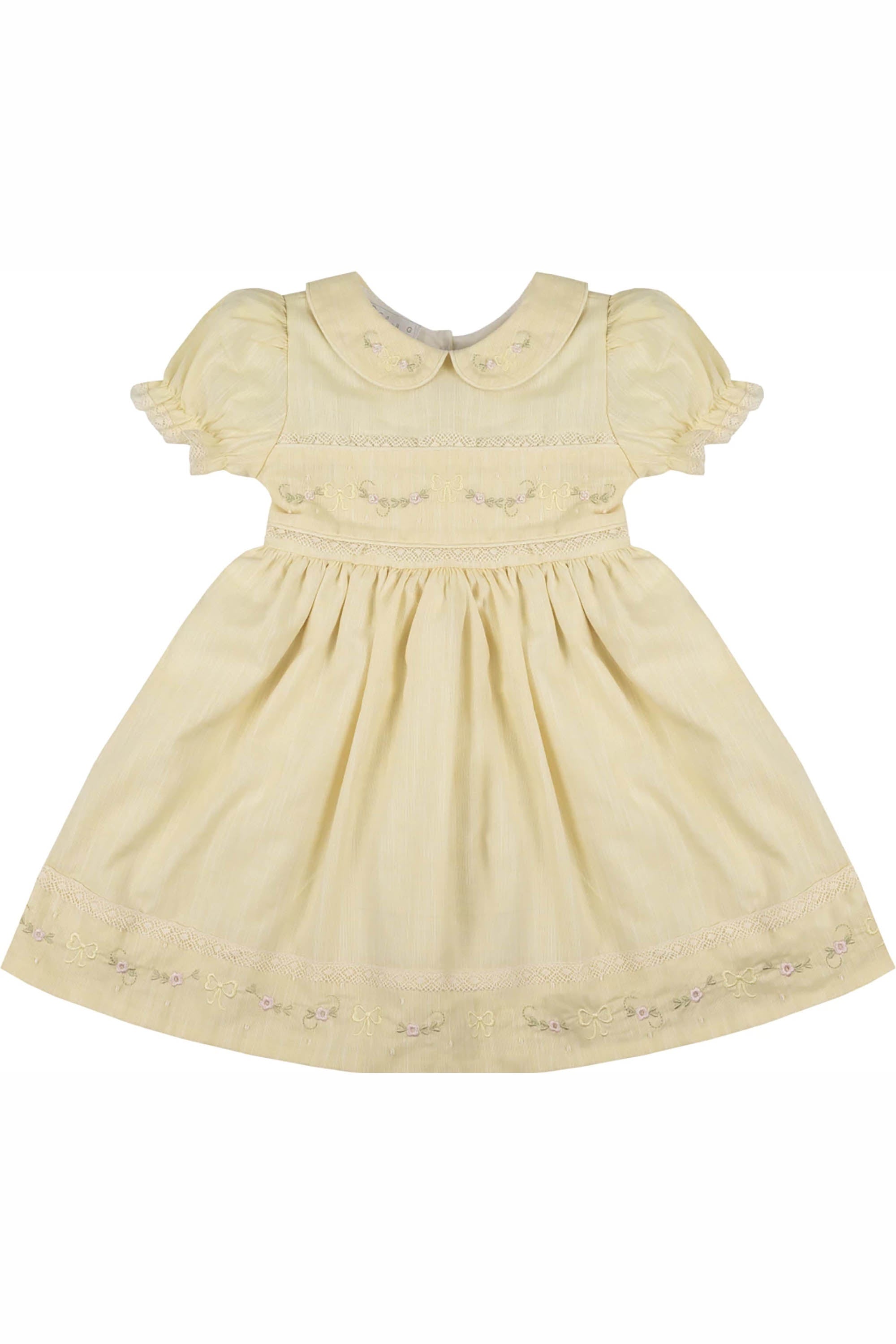 Vestido Jardim Bordado Amarelo