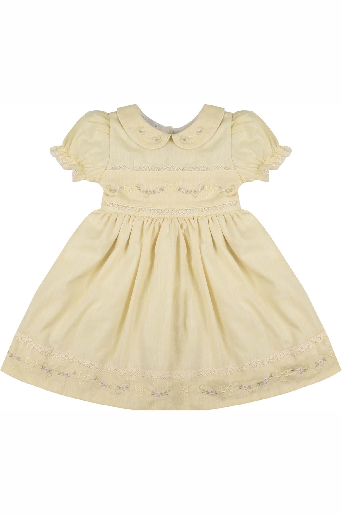 Vestido Jardim Bordado Amarelo