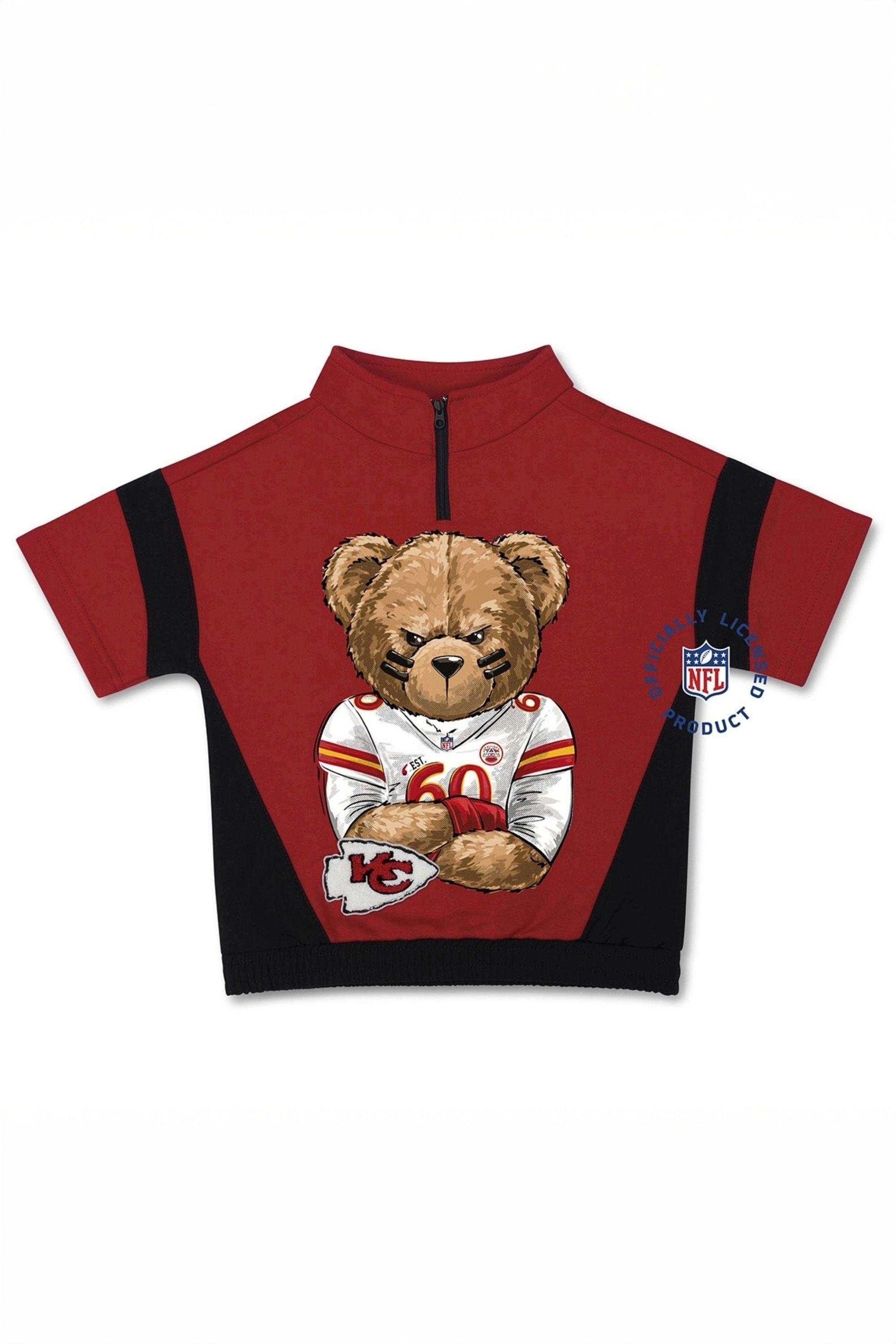 Blusa Manga Curta Infantil Menino NFL Urso Tedy Kansas City Chiefs Vermelha — foto 2