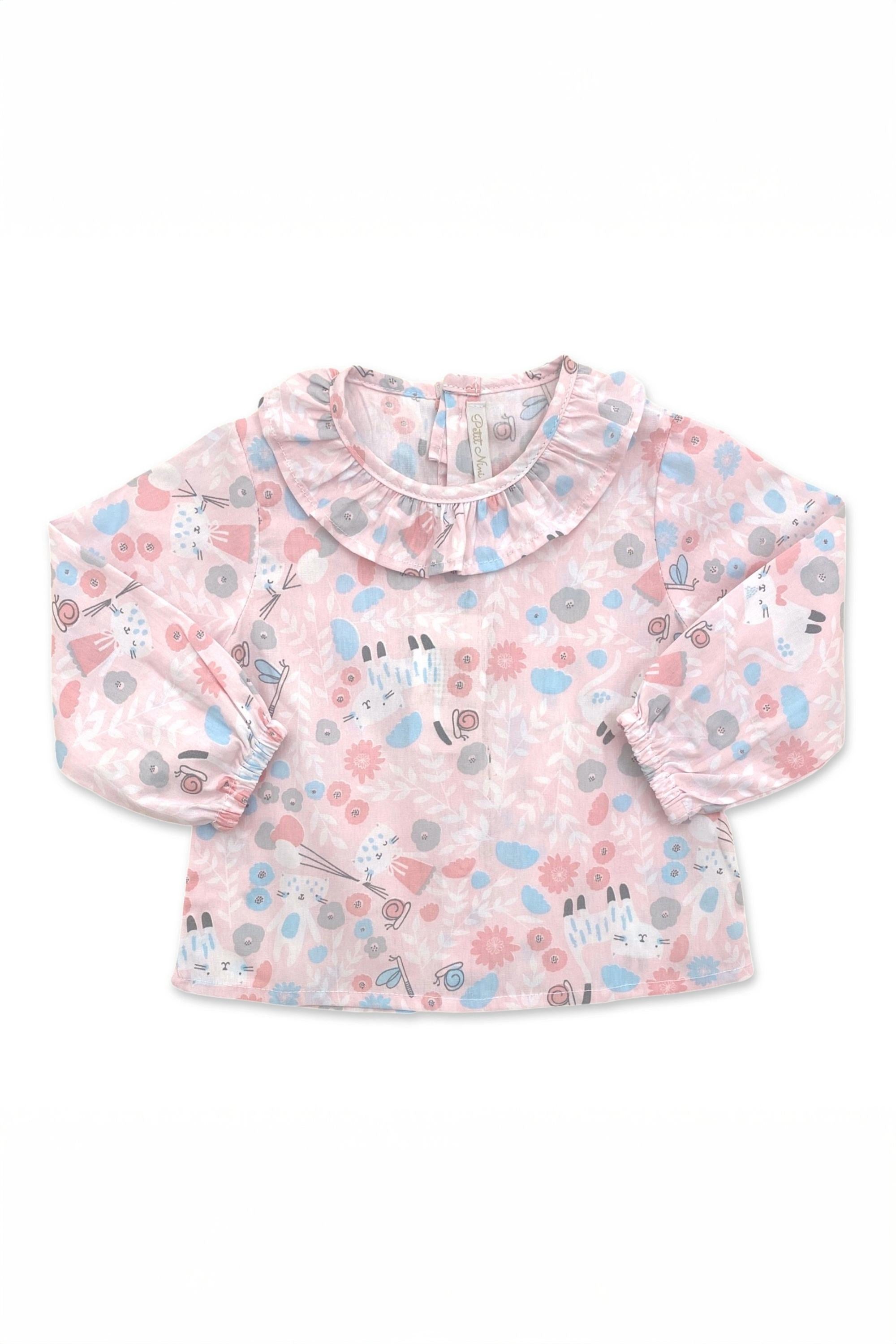 Bata Infantil Menina Manga Longa Borboletas Rosa — foto 2