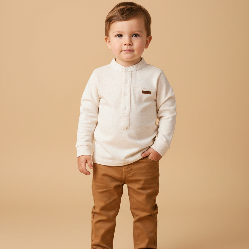 Bata Infantil Menino Manga Longa Gola Padre