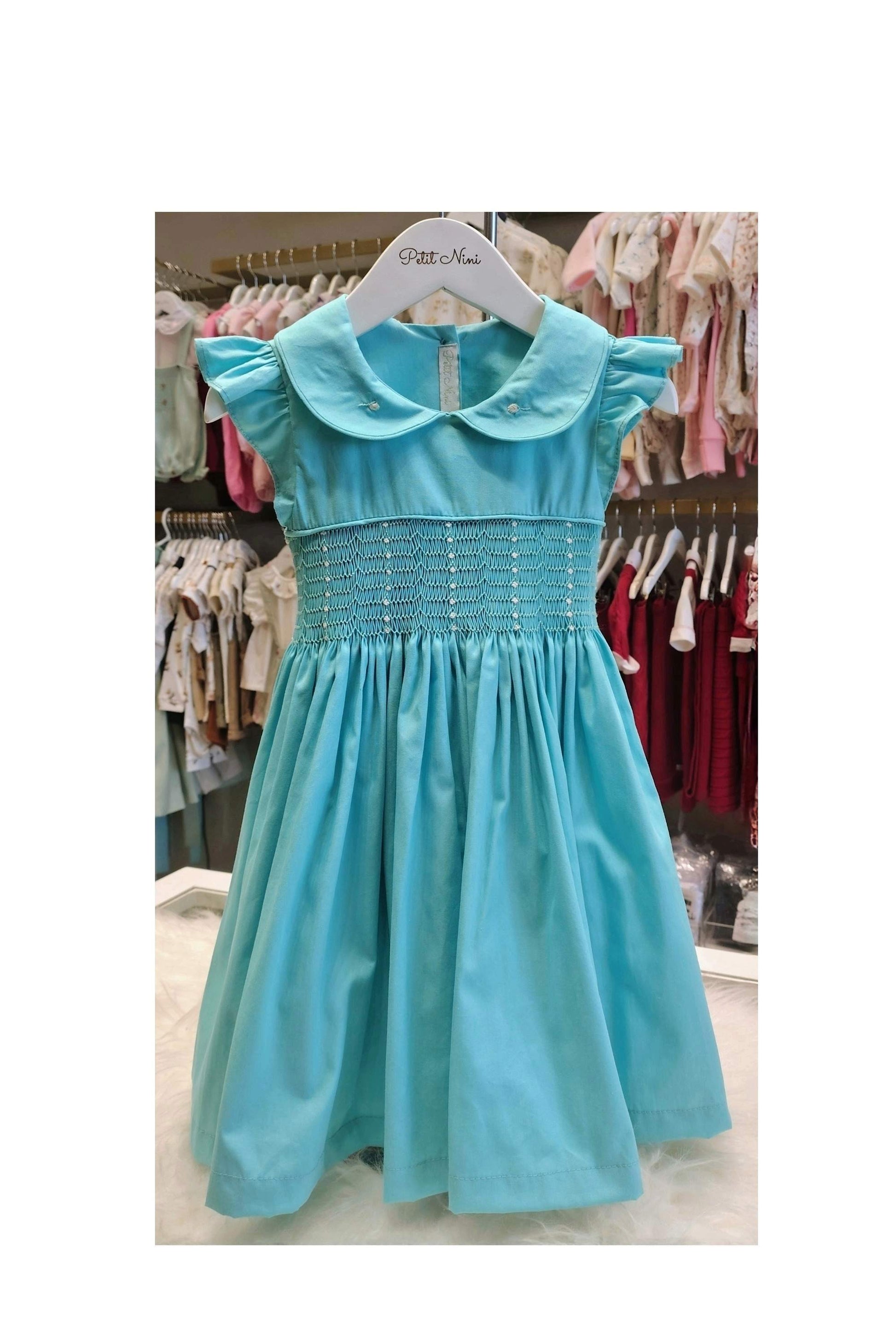Vestido Infantil Casinha de Abelha Azul Tiffany