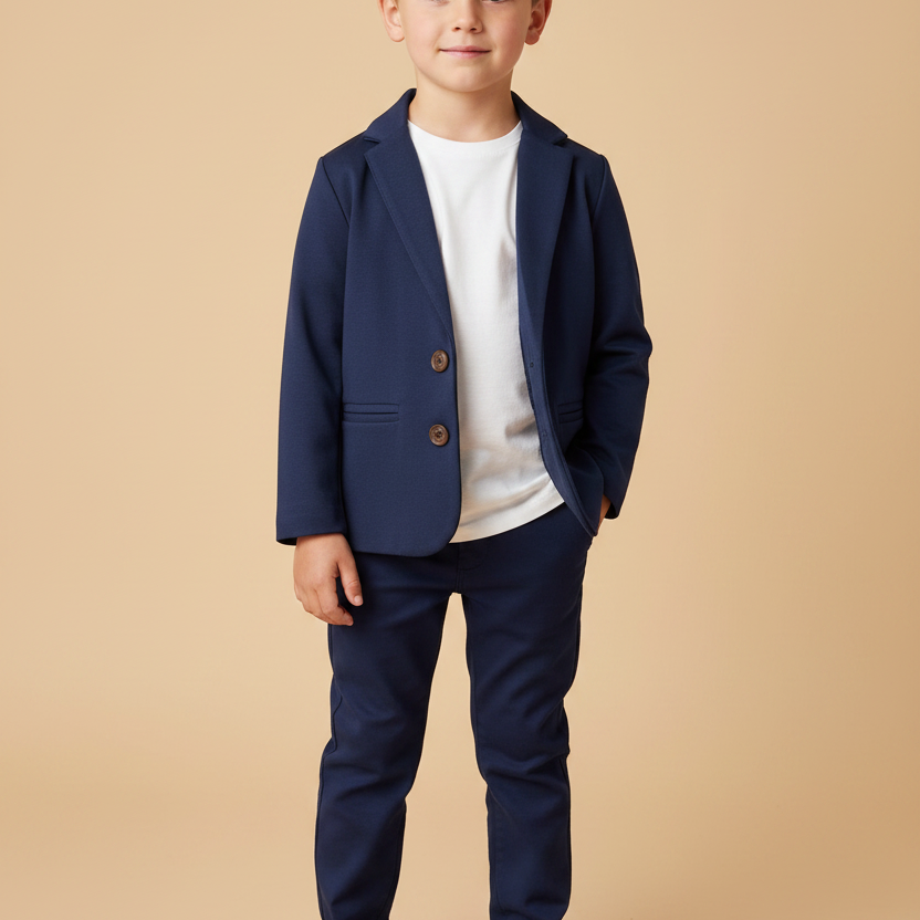 Blazer Social Infantil Azul Marinho Ponto Roma