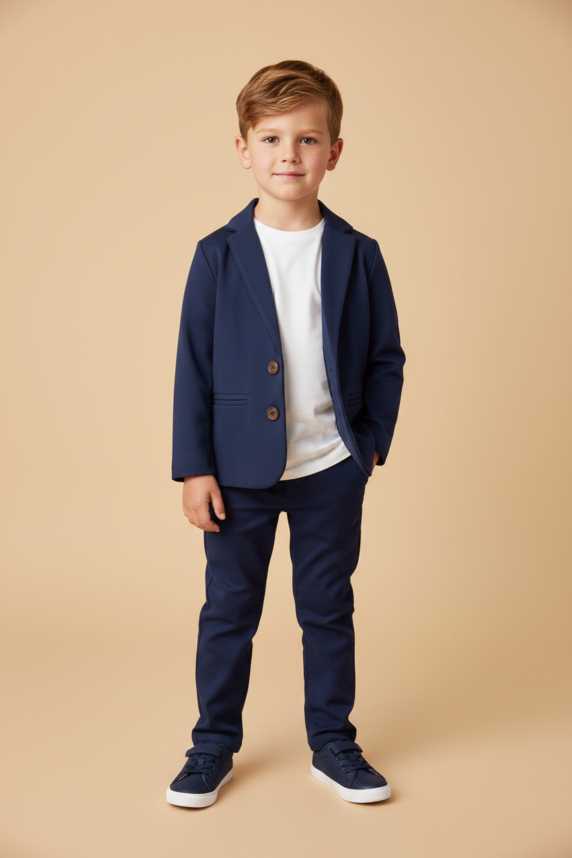 Blazer Social Infantil Azul Marinho Ponto Roma