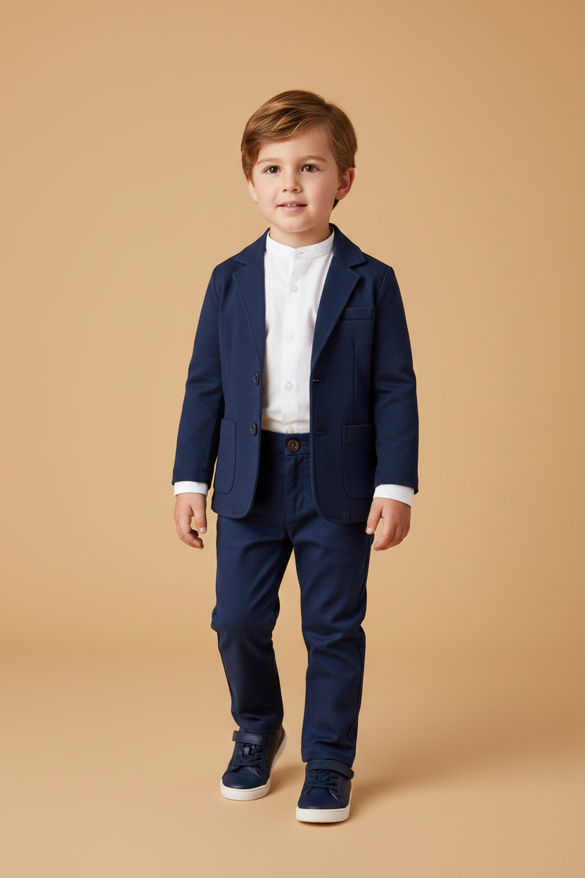 Calça Infantil Social Azul Marinho Ponto Roma