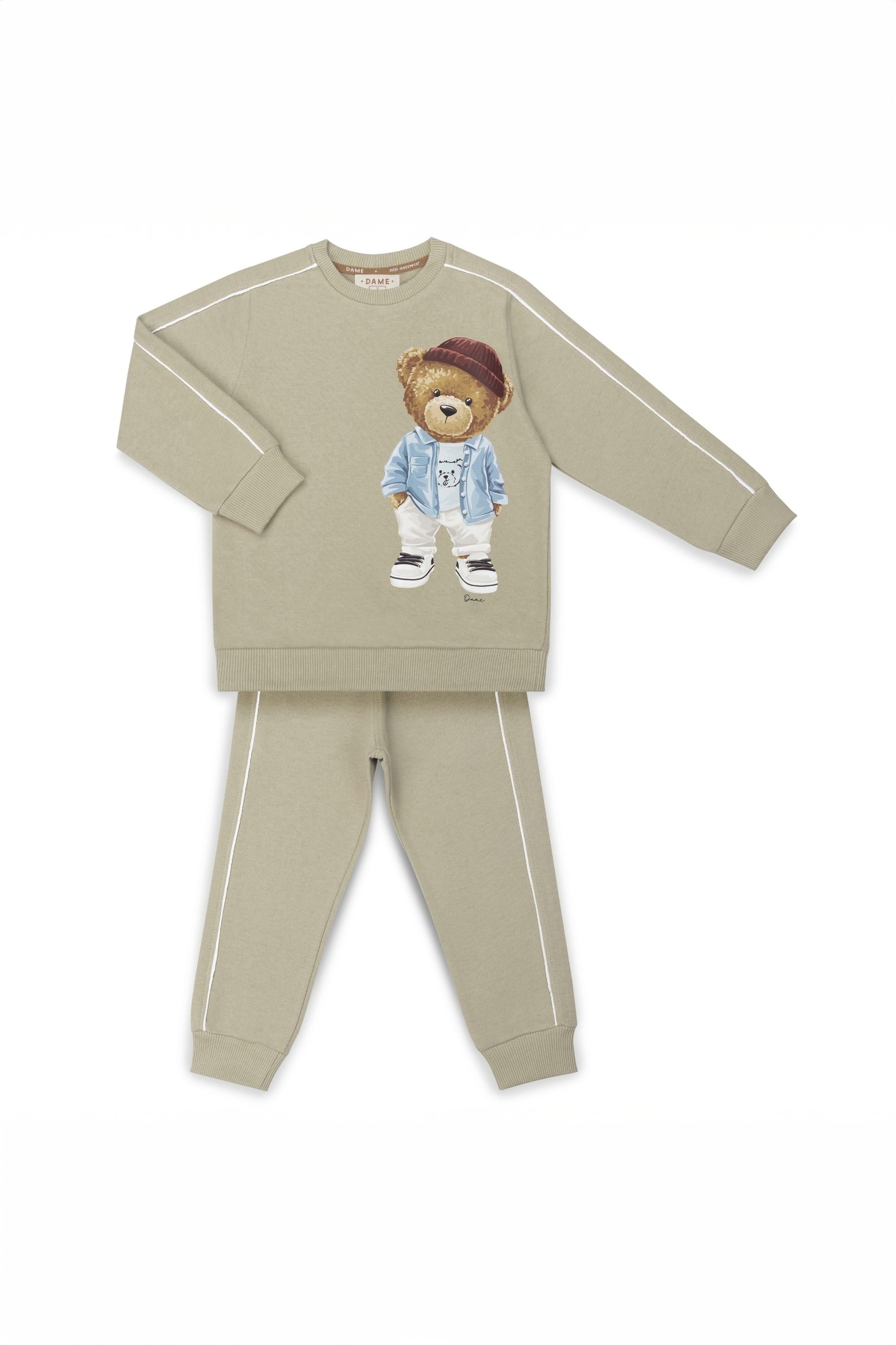 Conjunto Infantil Moletom Menino Urso Bege — foto 2