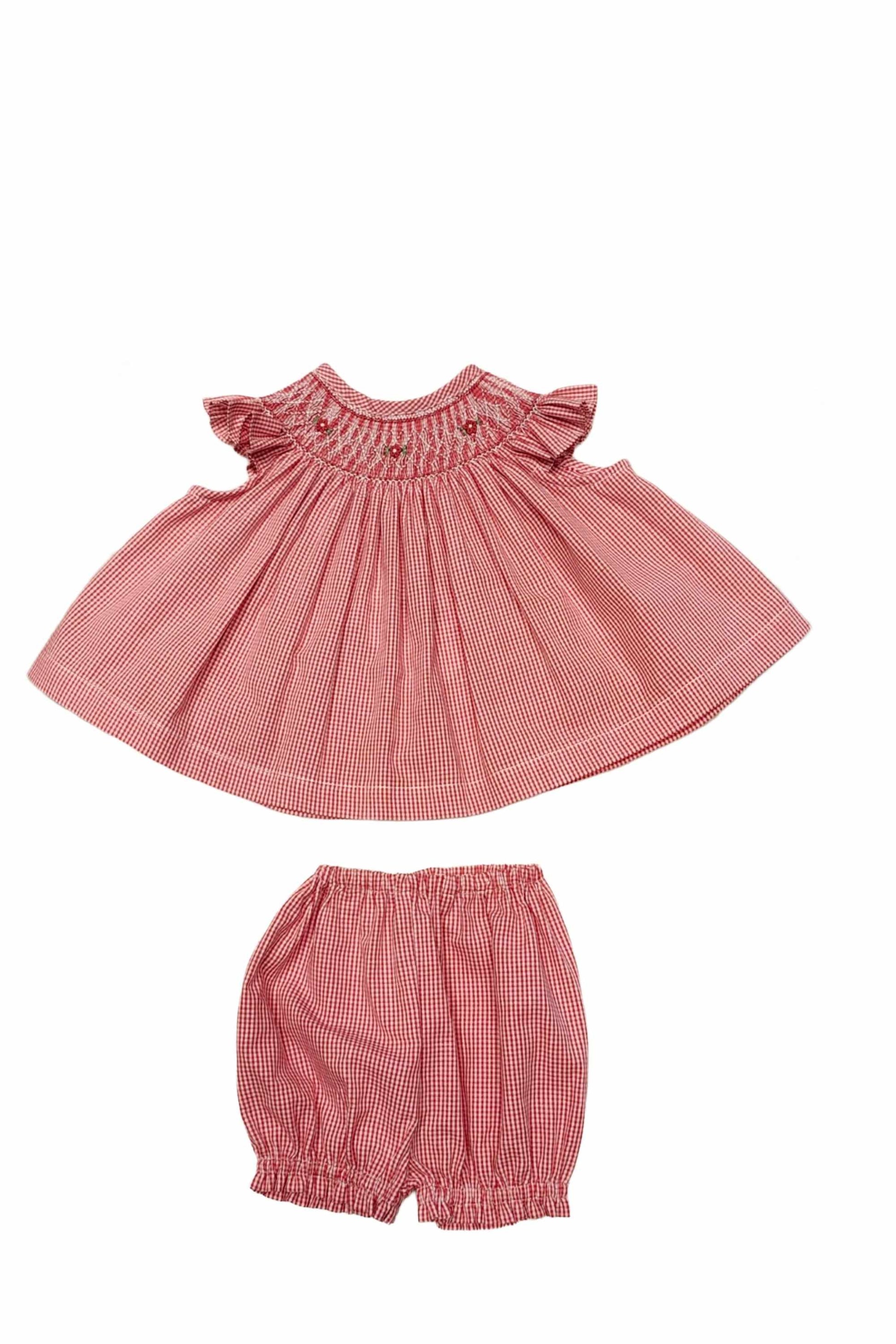 Vestido Bebê Russinho Vermelho Bordado
