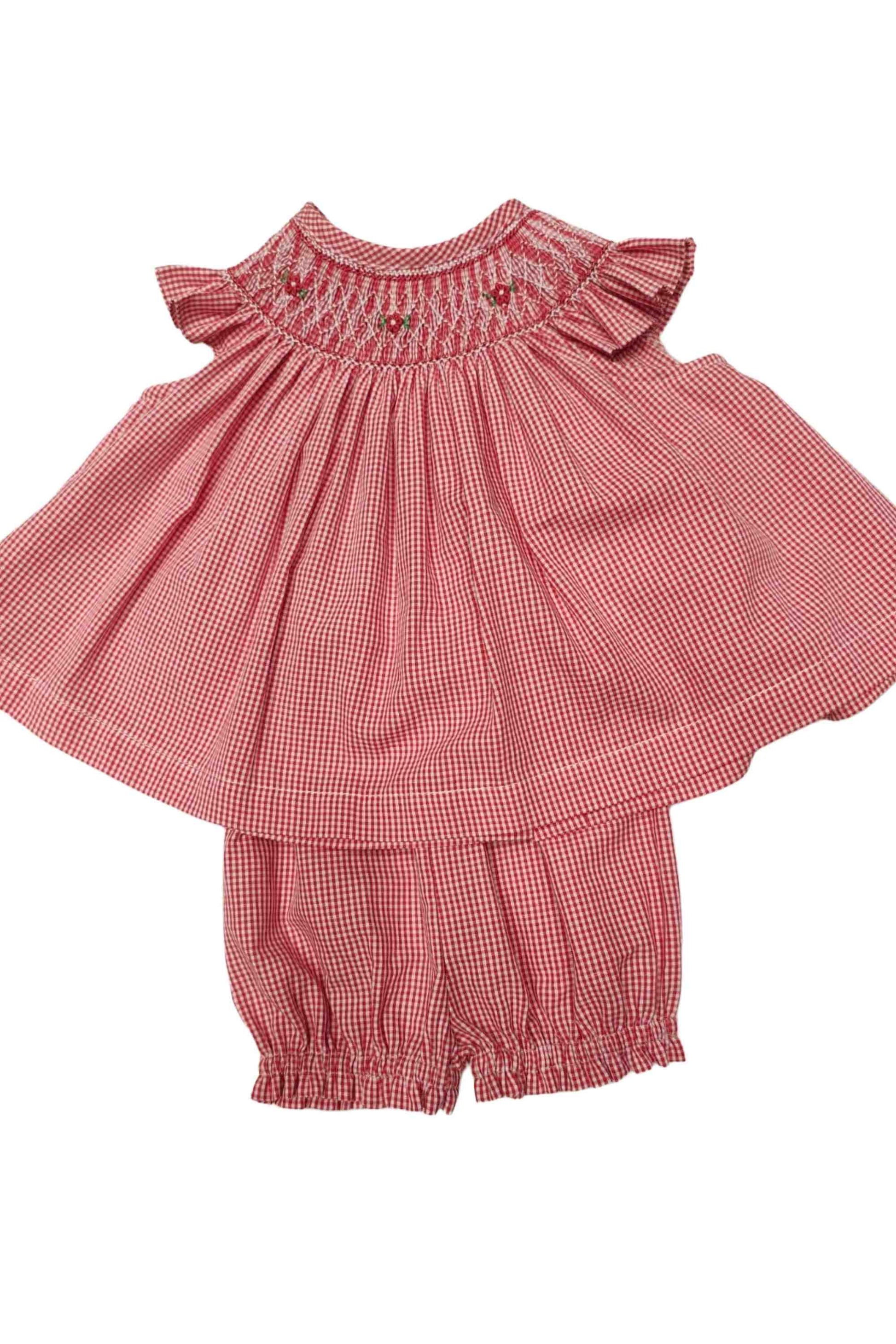 Vestido Bebê Russinho Vermelho Bordado