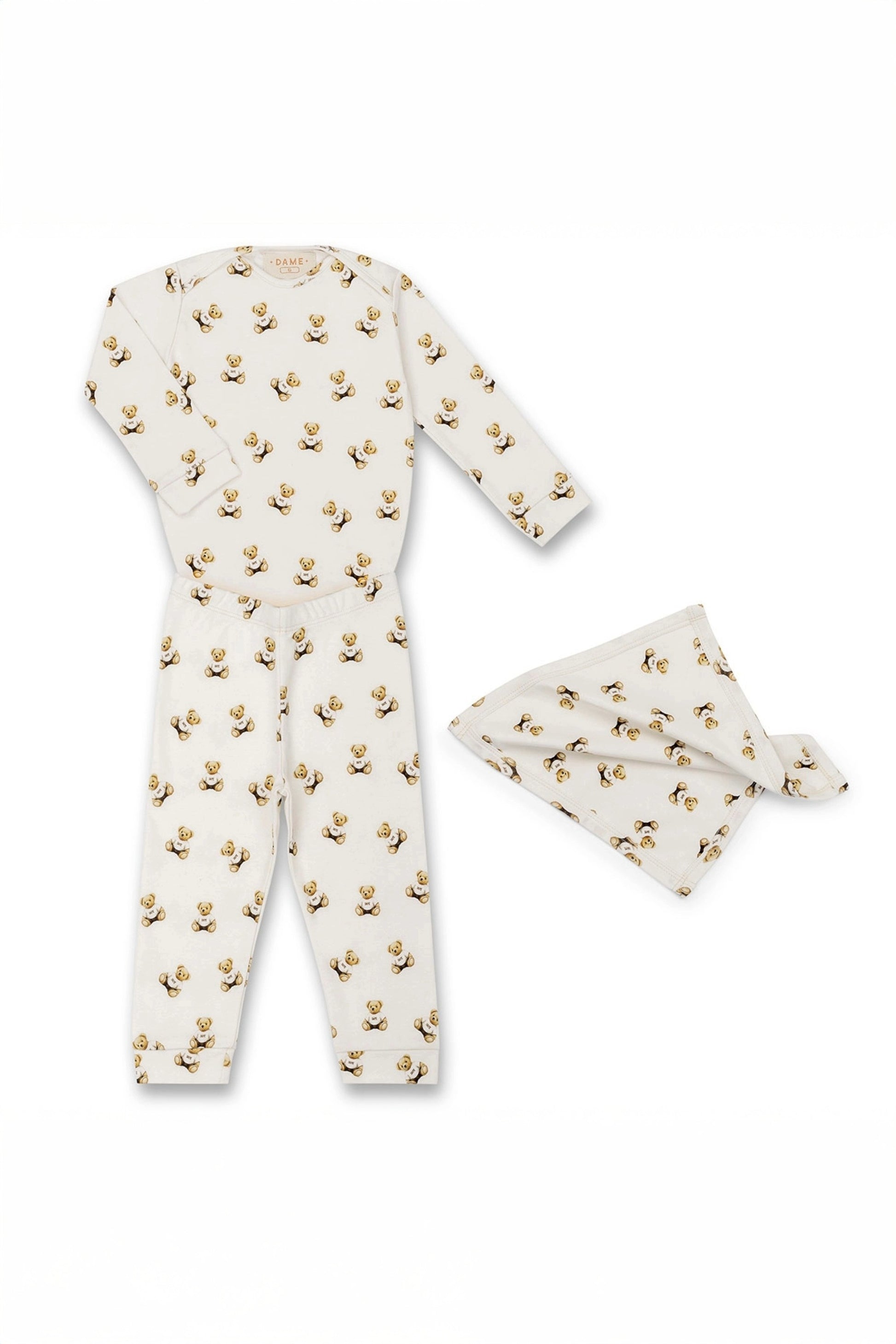 Conjunto Bebê Menino Urso com Três Peças Branco — foto 3
