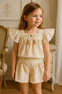Conjunto Infantil Menina Blusa e Shorts Tecido Off White — foto 1