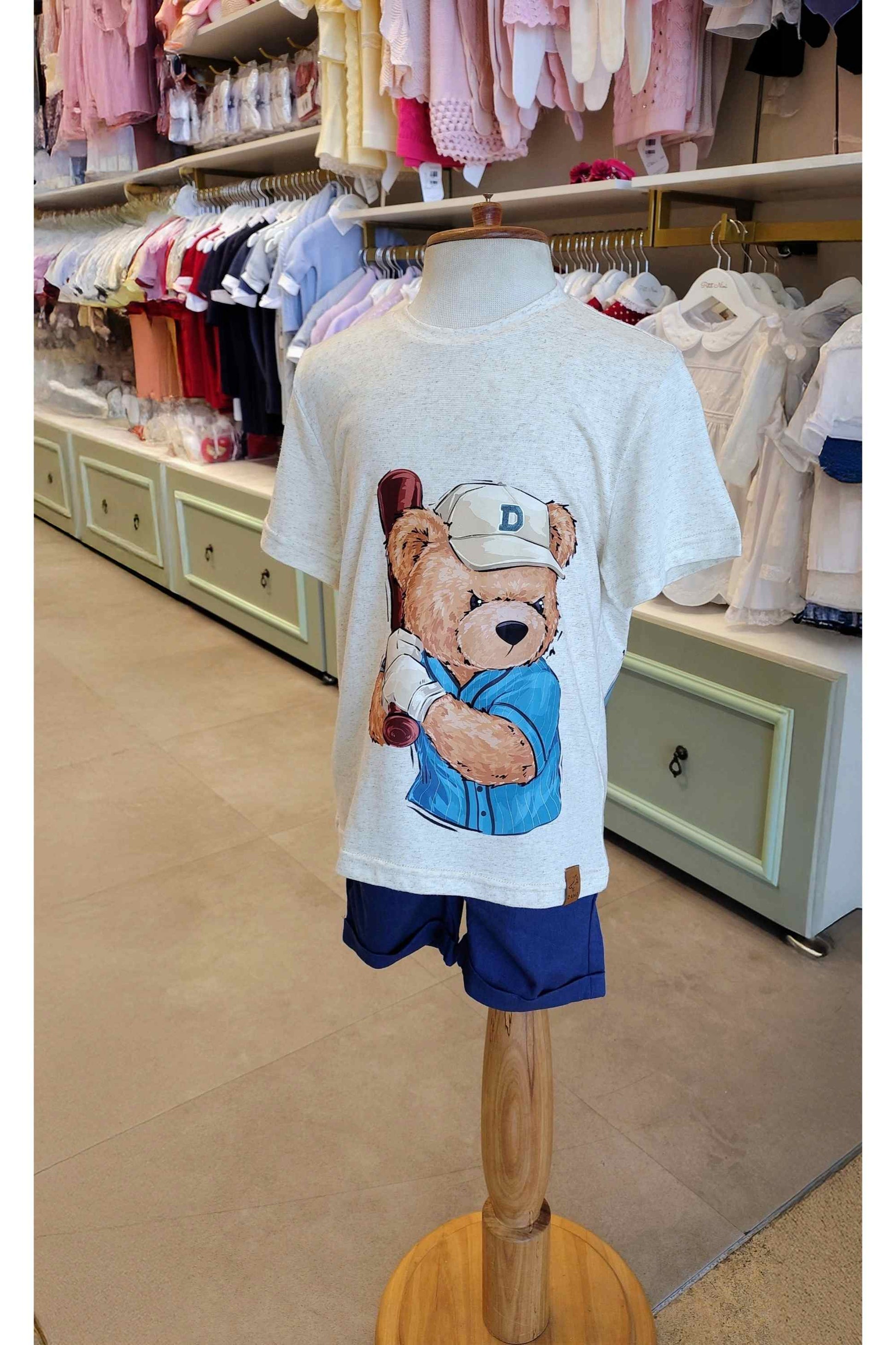 Camiseta Manga Curta Infantil Menino Teddy Beisebol — foto 5
