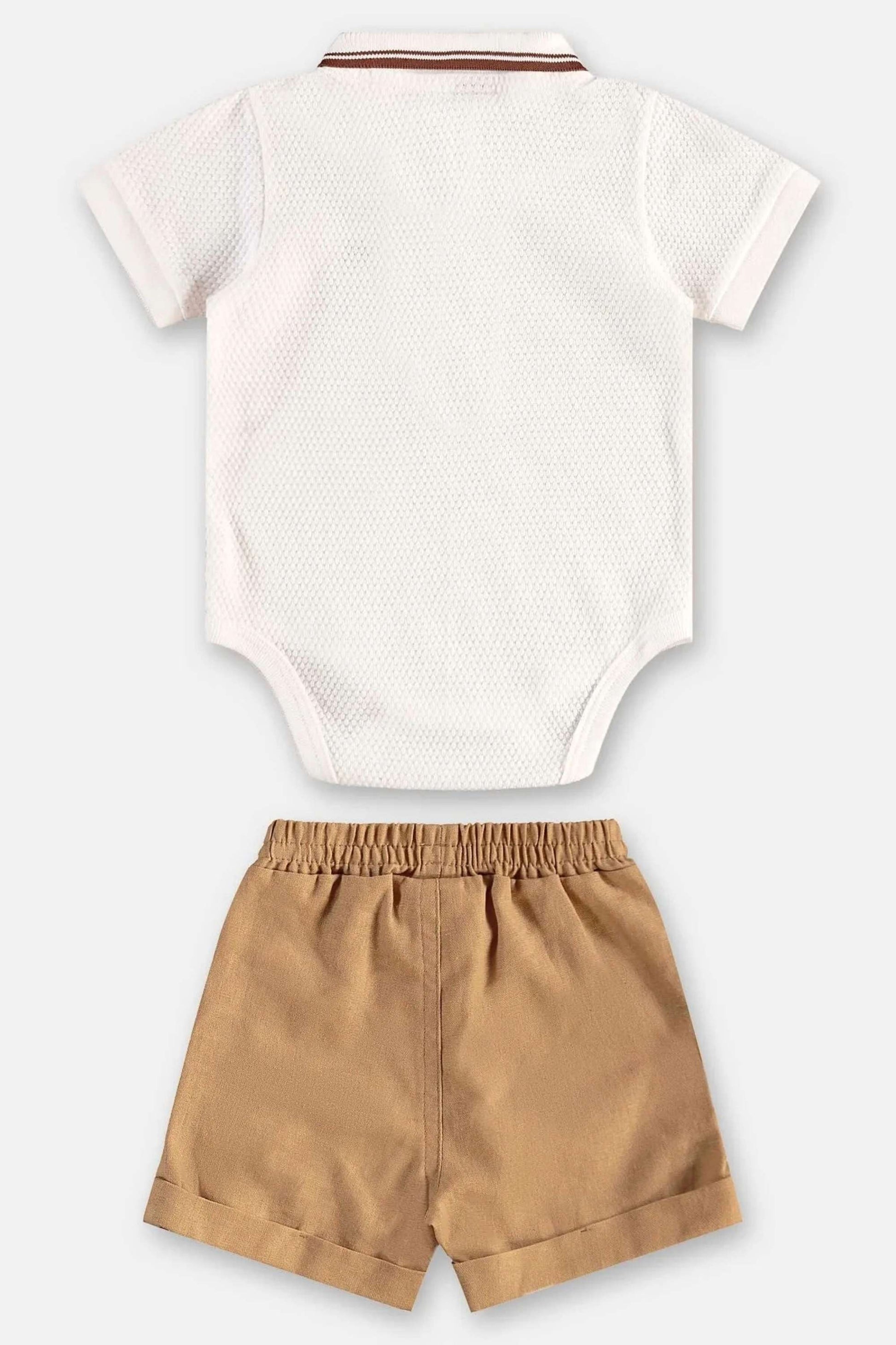 Conjunto Bebê Body Polo Piquet e Bermuda em Linho — foto 3