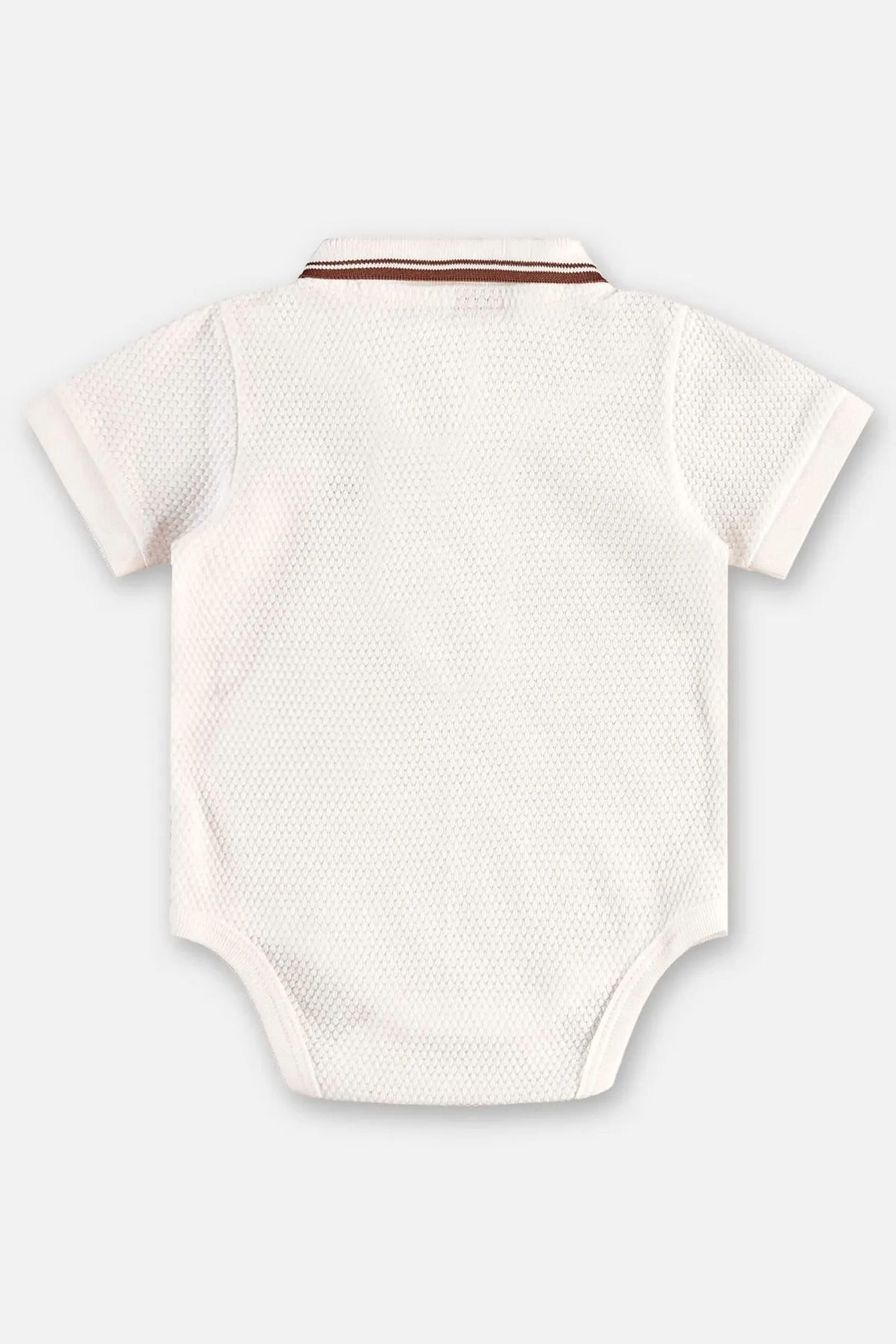 Conjunto Bebê Body  Polo Piquet e Bermuda em Linho