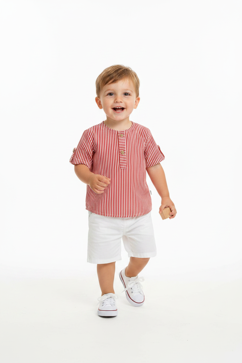 Bata Bebê Listra Vermelha — foto 1