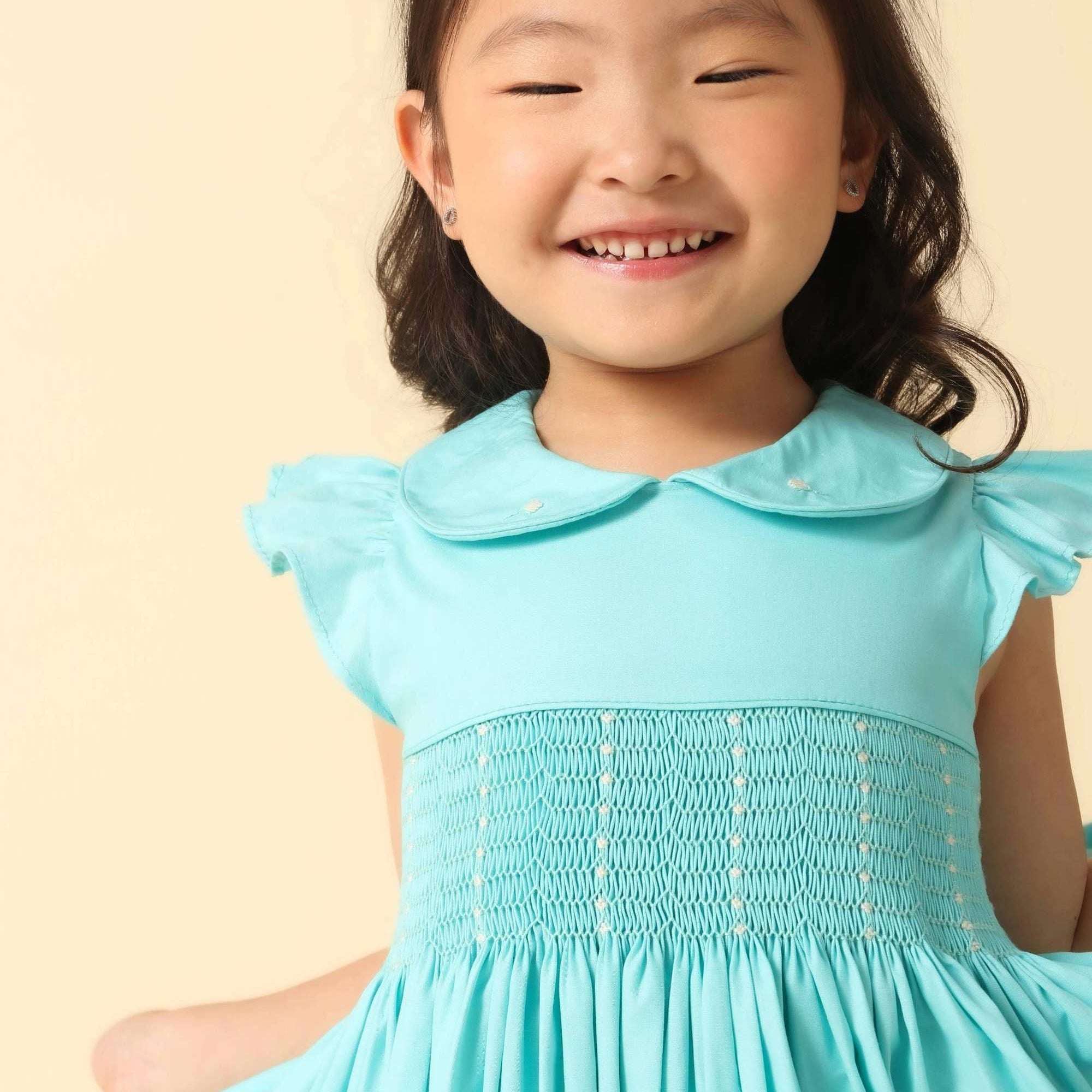 Vestido Infantil Casinha de Abelha Azul Tiffany — foto 1