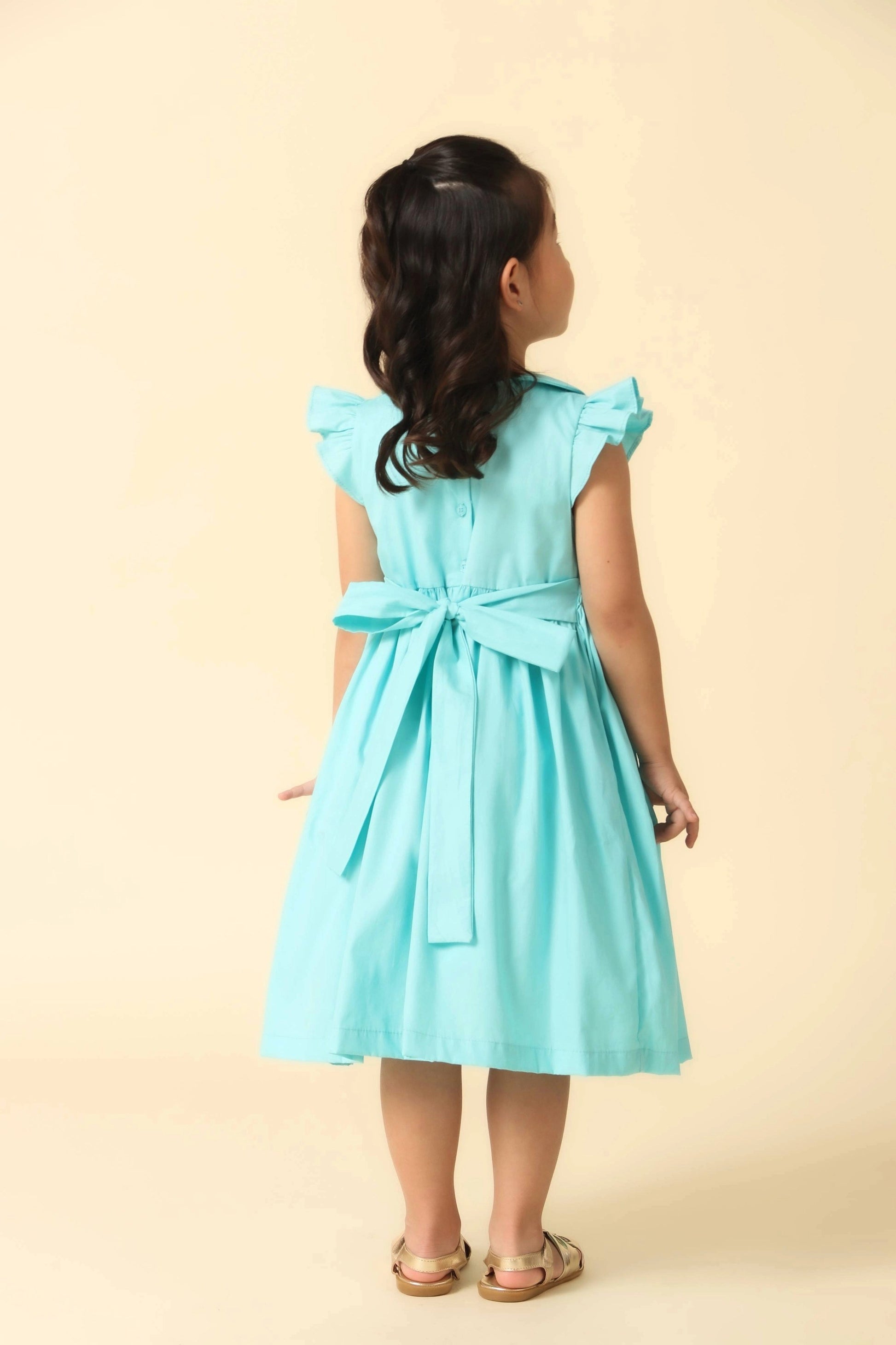 Vestido Infantil Casinha de Abelha Azul Tiffany — foto 4