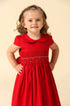 Vestido Infantil Casinha de Abelha Vermelho Bordado Flores — foto 2