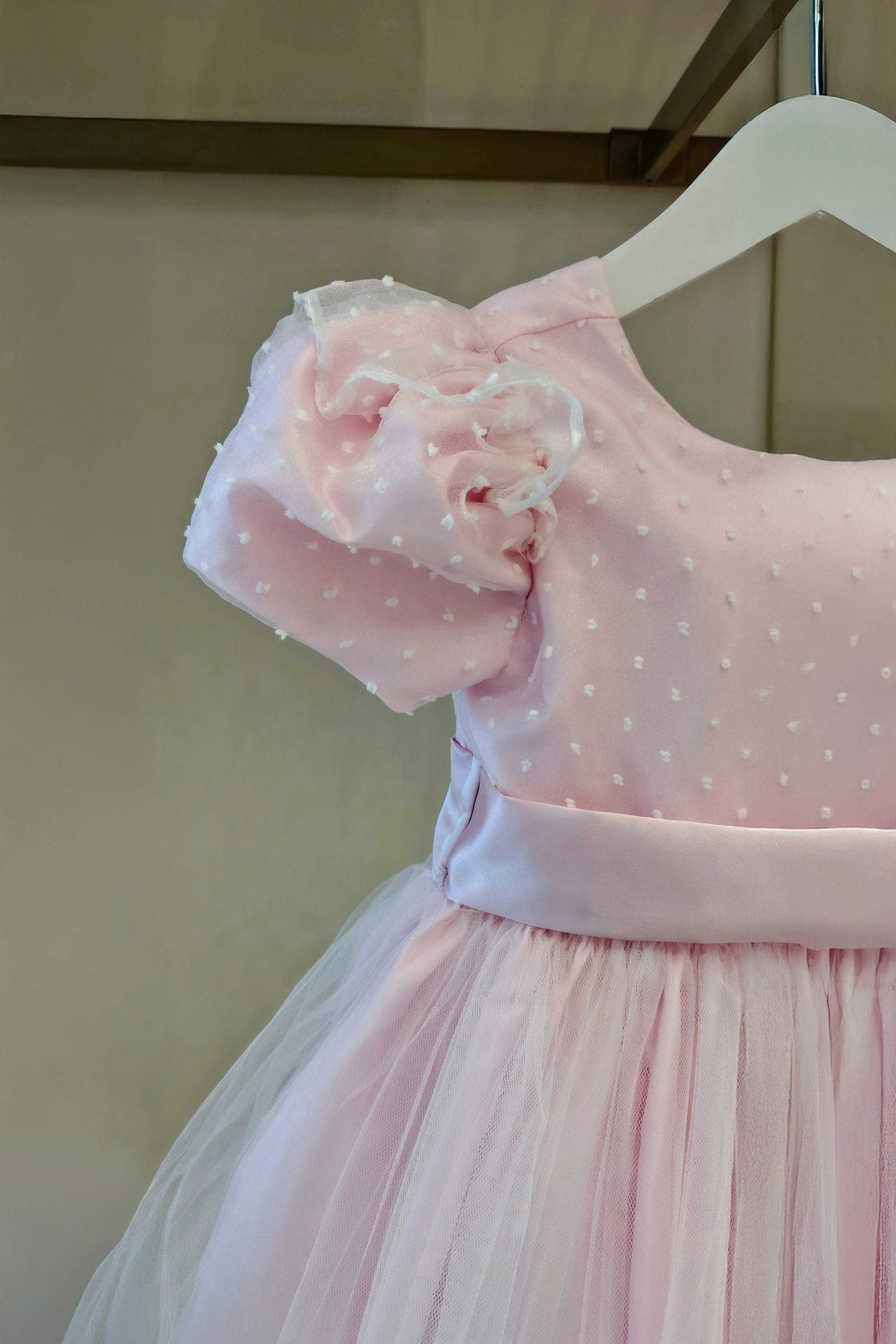 Vestido Festa Infantil Tule Rosa Pipoquinha — foto 3
