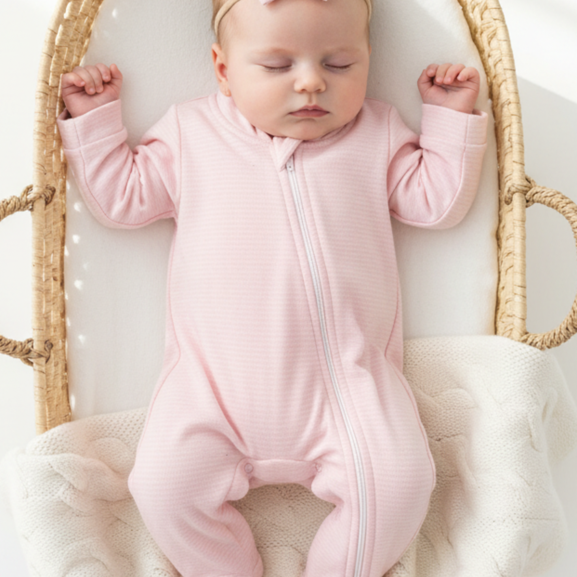 Pijama Macacão Bebê Menina Soft Rosa Listrado