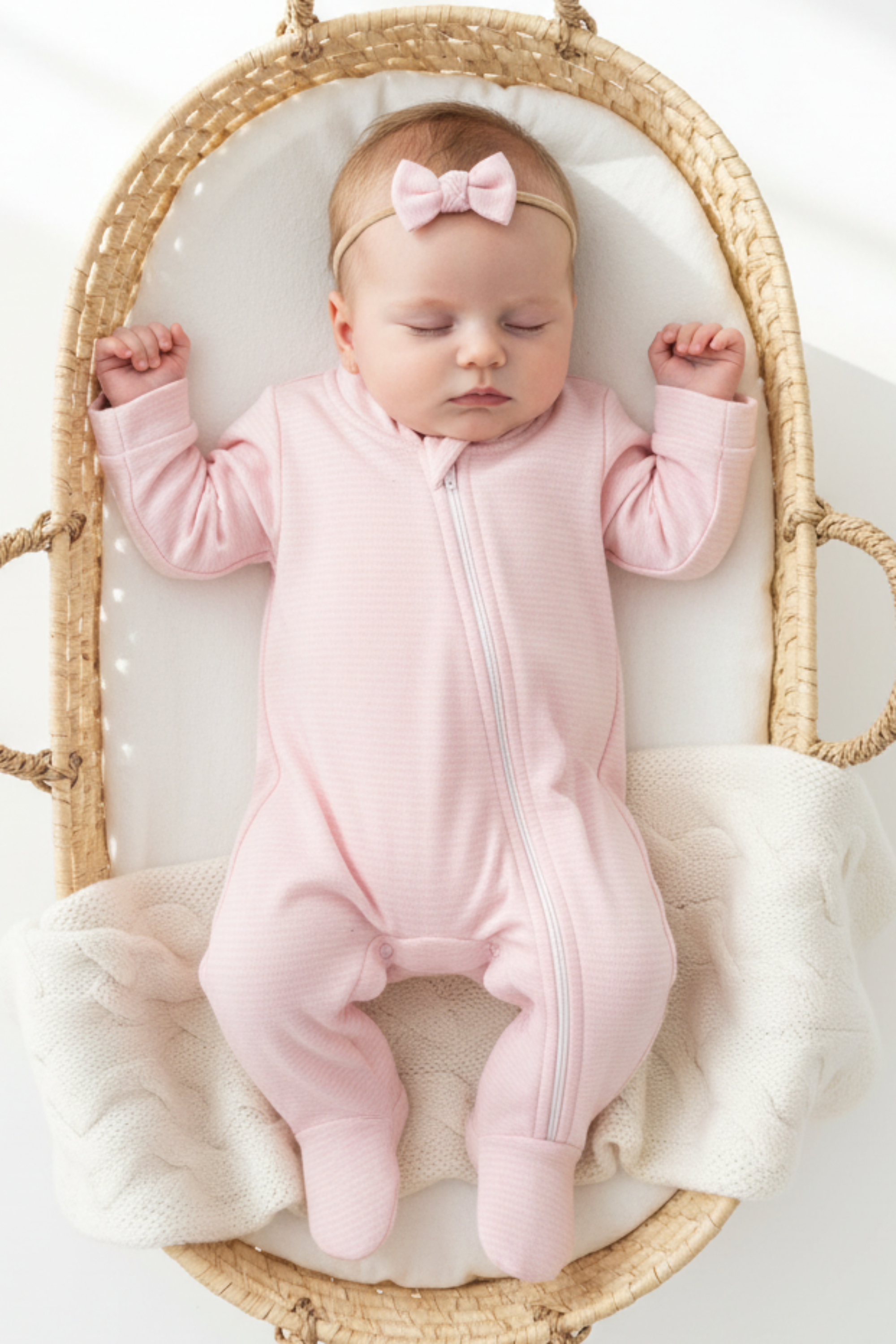 Pijama Macacão Bebê Menina Soft Rosa Listrado