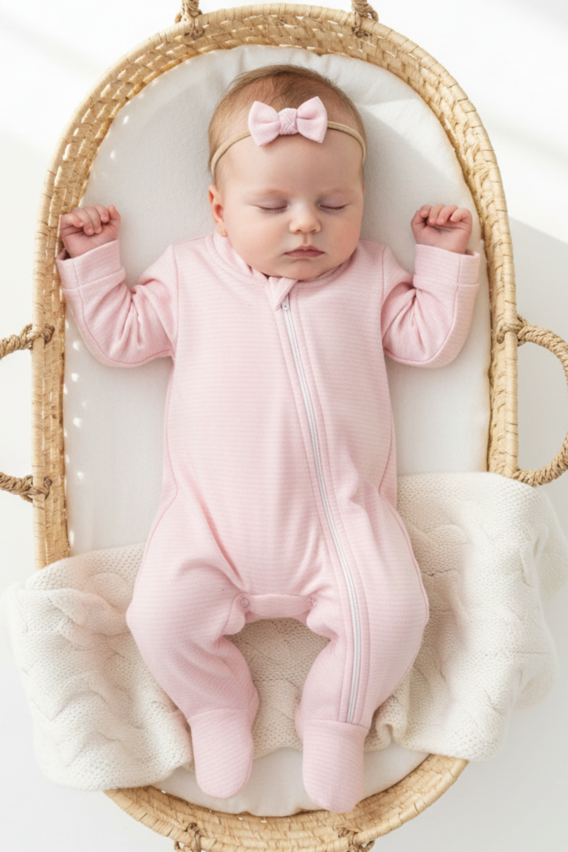 Pijama Macacão Bebê Menina Soft Rosa Listrado