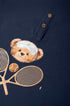 Camiseta Gola Padre Manga Curta Urso Teddy Tênis Azul Marinho Piqué — foto 3