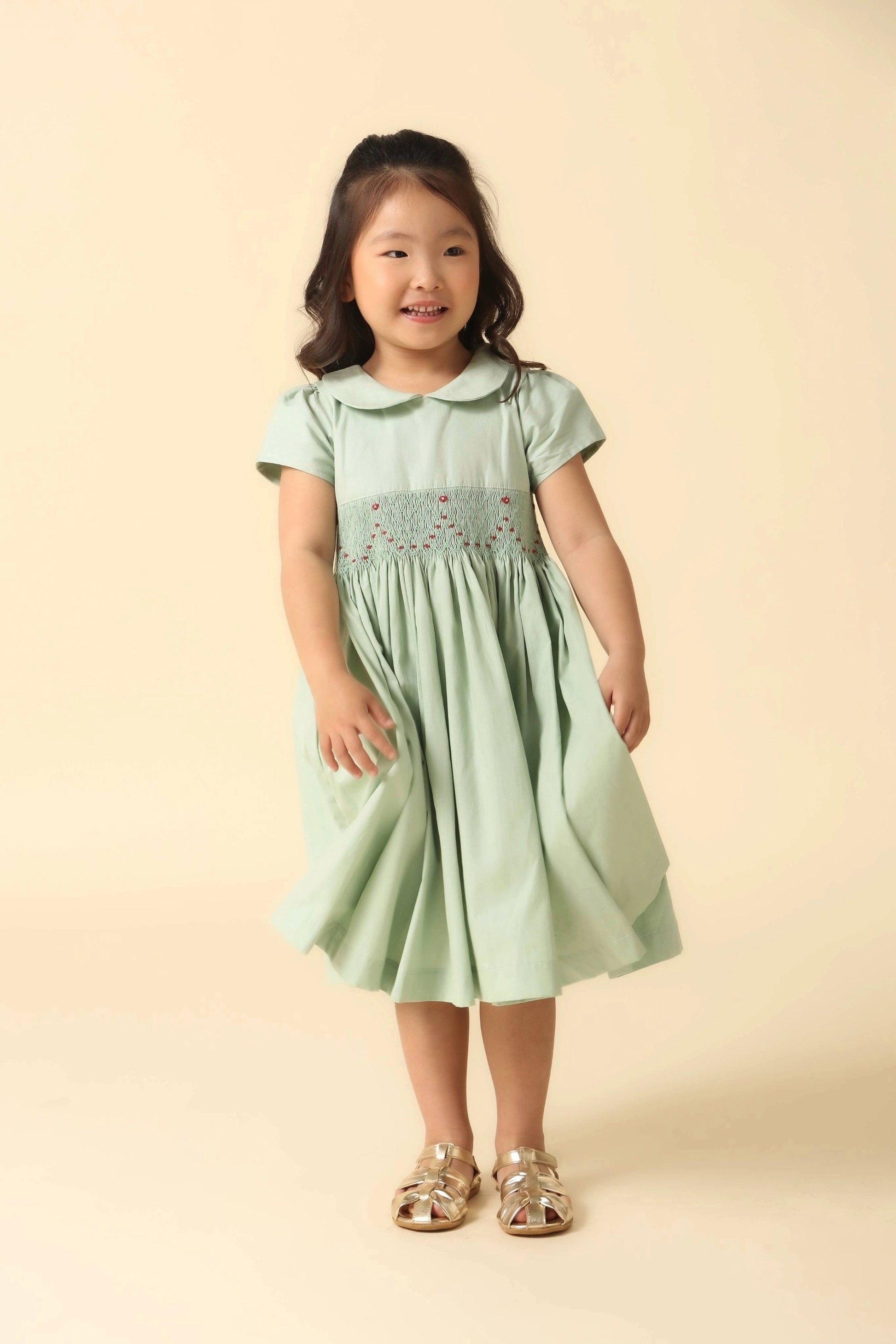 Vestido Infantil Casinha de Abelha Verde Claro — foto 4