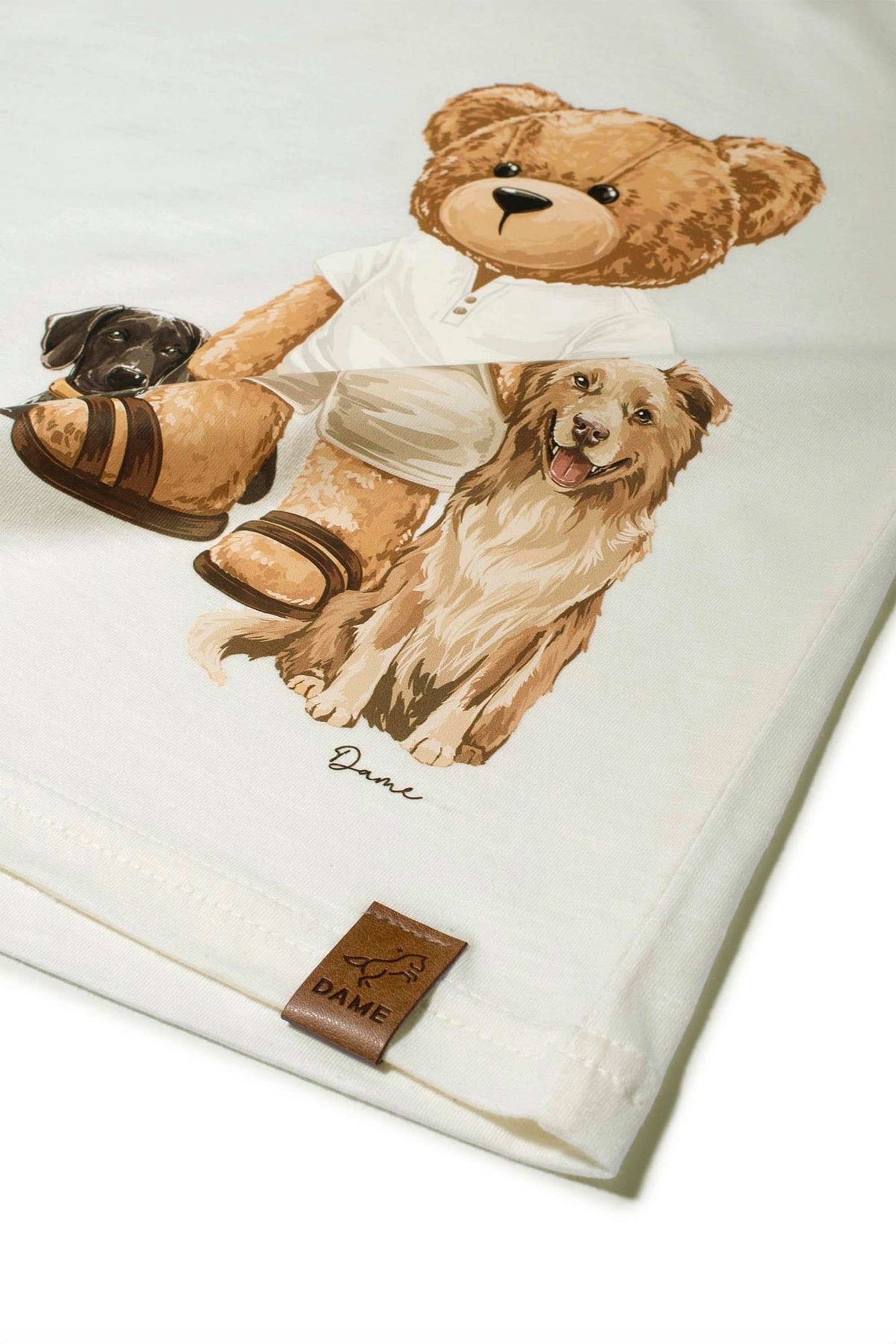Camiseta Infantil Estampa Ursinho com Cachorros 100% Algodão — foto 3