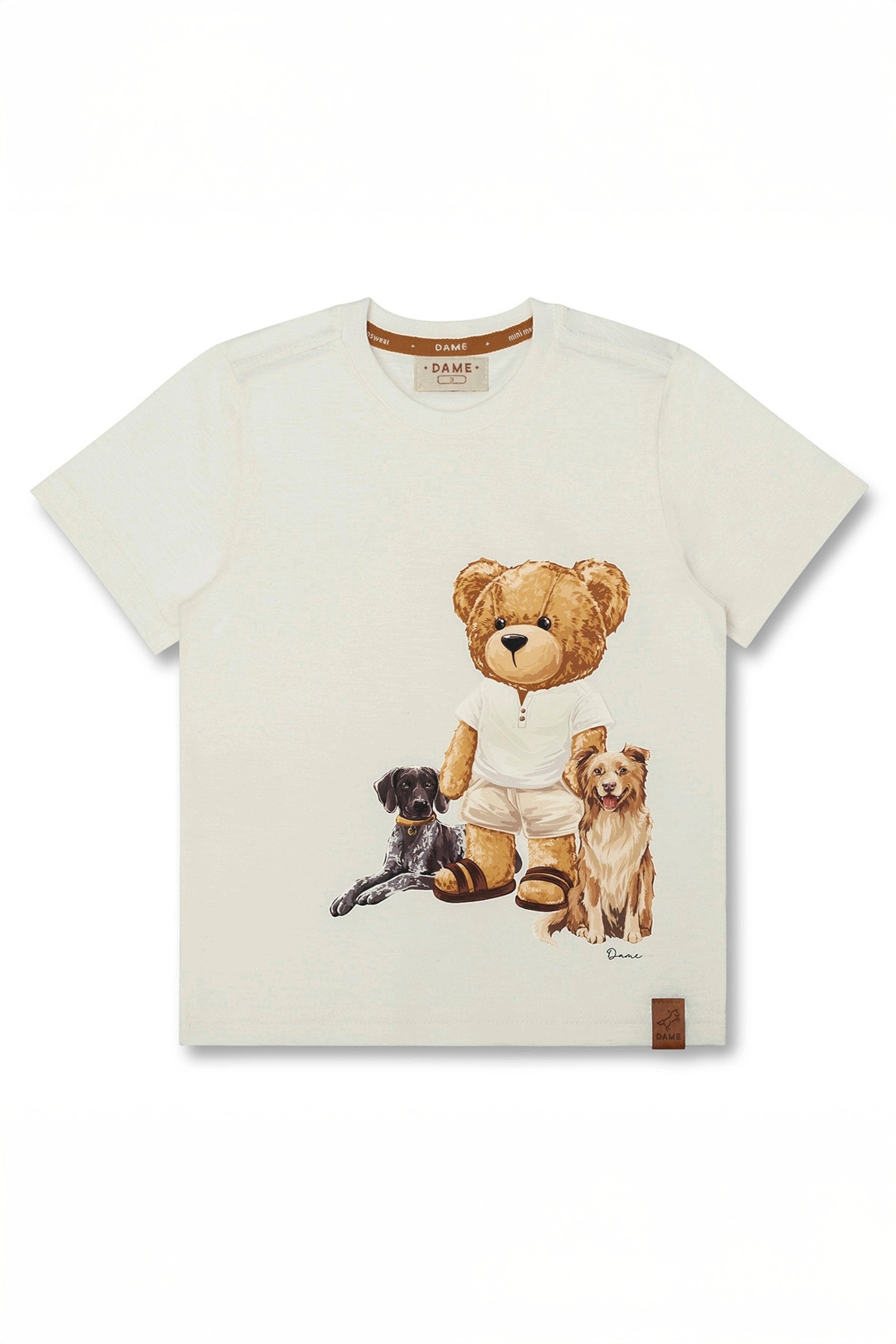 Camiseta Infantil Estampa Ursinho com Cachorros 100% Algodão — foto 2