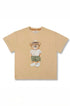 Conjunto Infantil Menino Camiseta e Bermuda Urso Teddy Chapéu Bege — foto 3