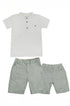 Conjunto Infantil Menino Gola Padre e Bermuda Verde — foto 3