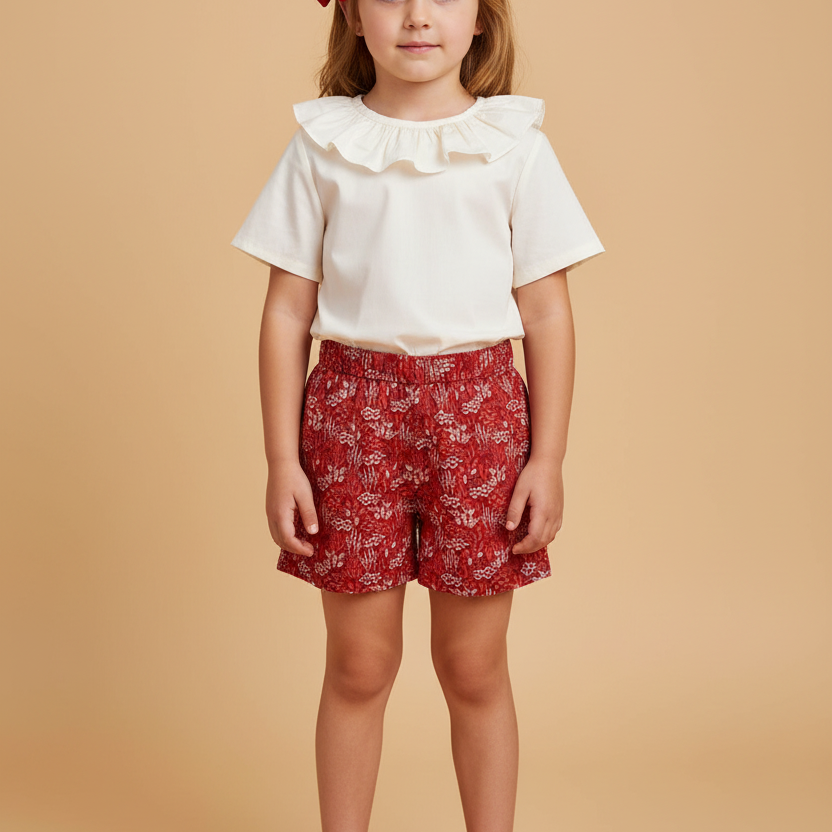 Conjunto Infantil Menina Bata e Shorts