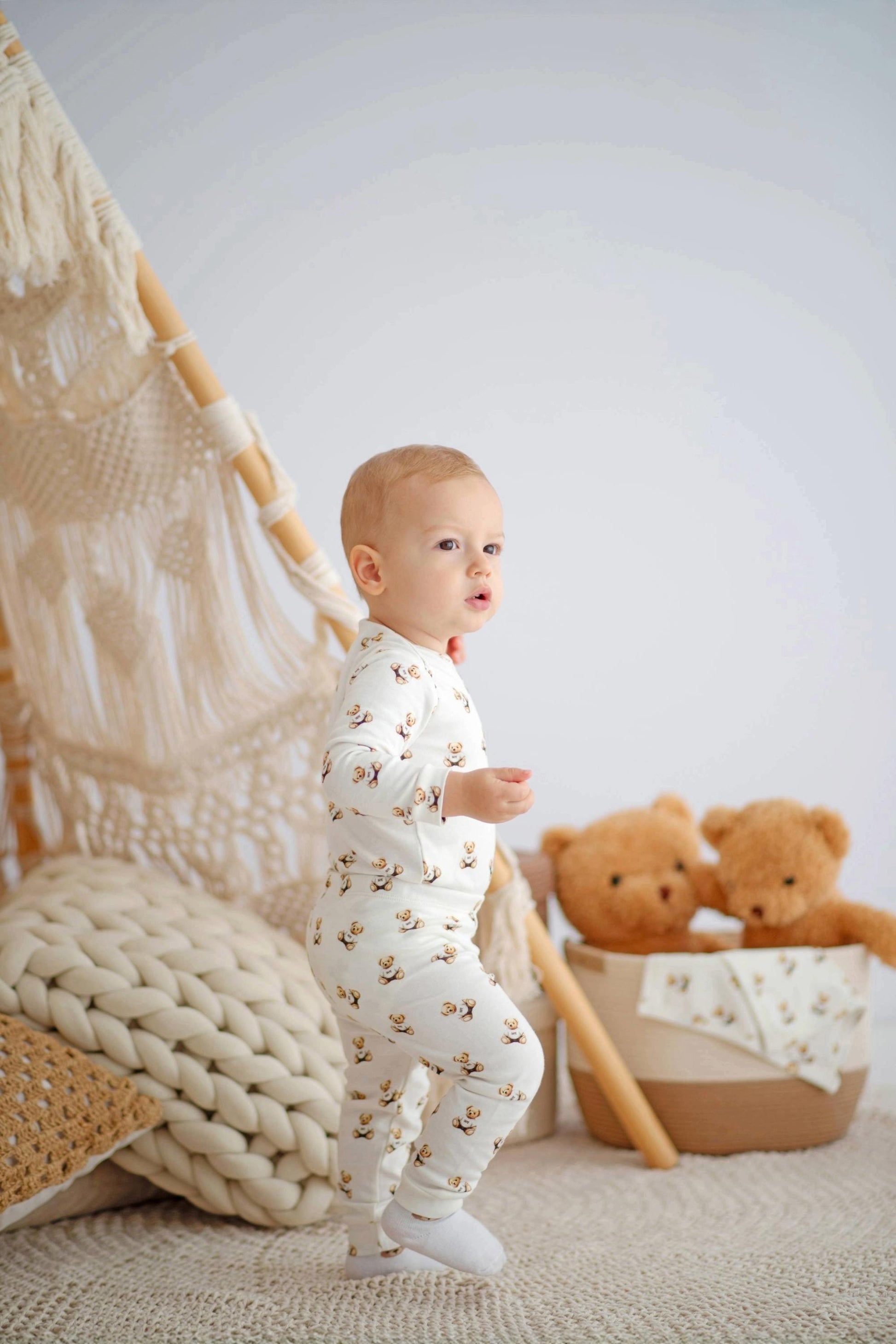Conjunto Bebê Menino Urso com Três Peças Branco — foto 2