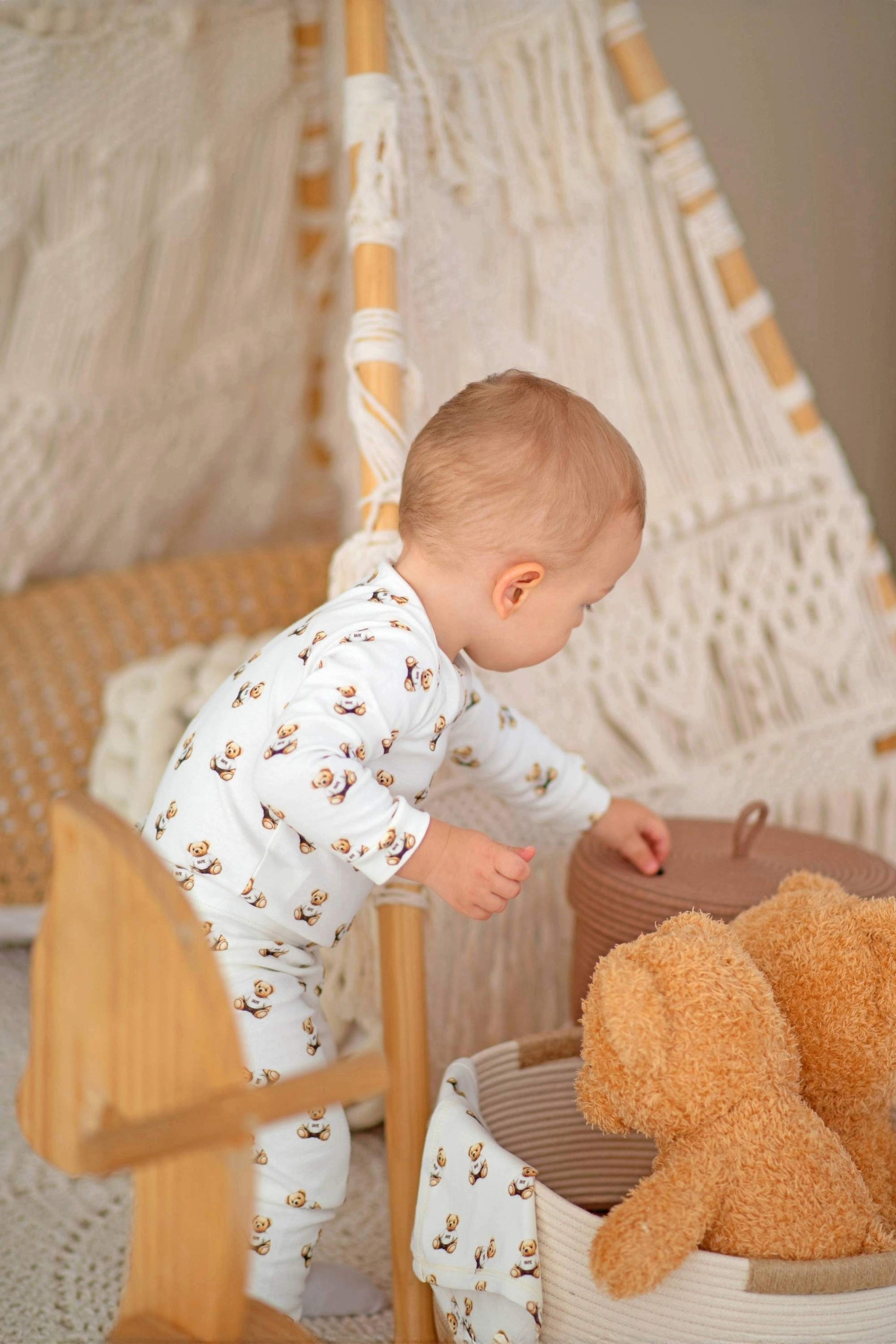 Conjunto Bebê Menino Urso com Três Peças Branco — foto 4