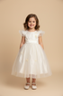 Vestido Infantil Festa Off White Tule Pipoca — foto 1