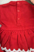Saída de Maternidade Tricot Luxo Vermelho 2 Babados e Renda — foto 5