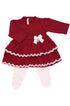 Saída de Maternidade Tricot Luxo Vermelho 2 Babados e Renda — foto 3