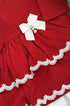 Saída de Maternidade Tricot Luxo Vermelho 2 Babados e Renda — foto 4