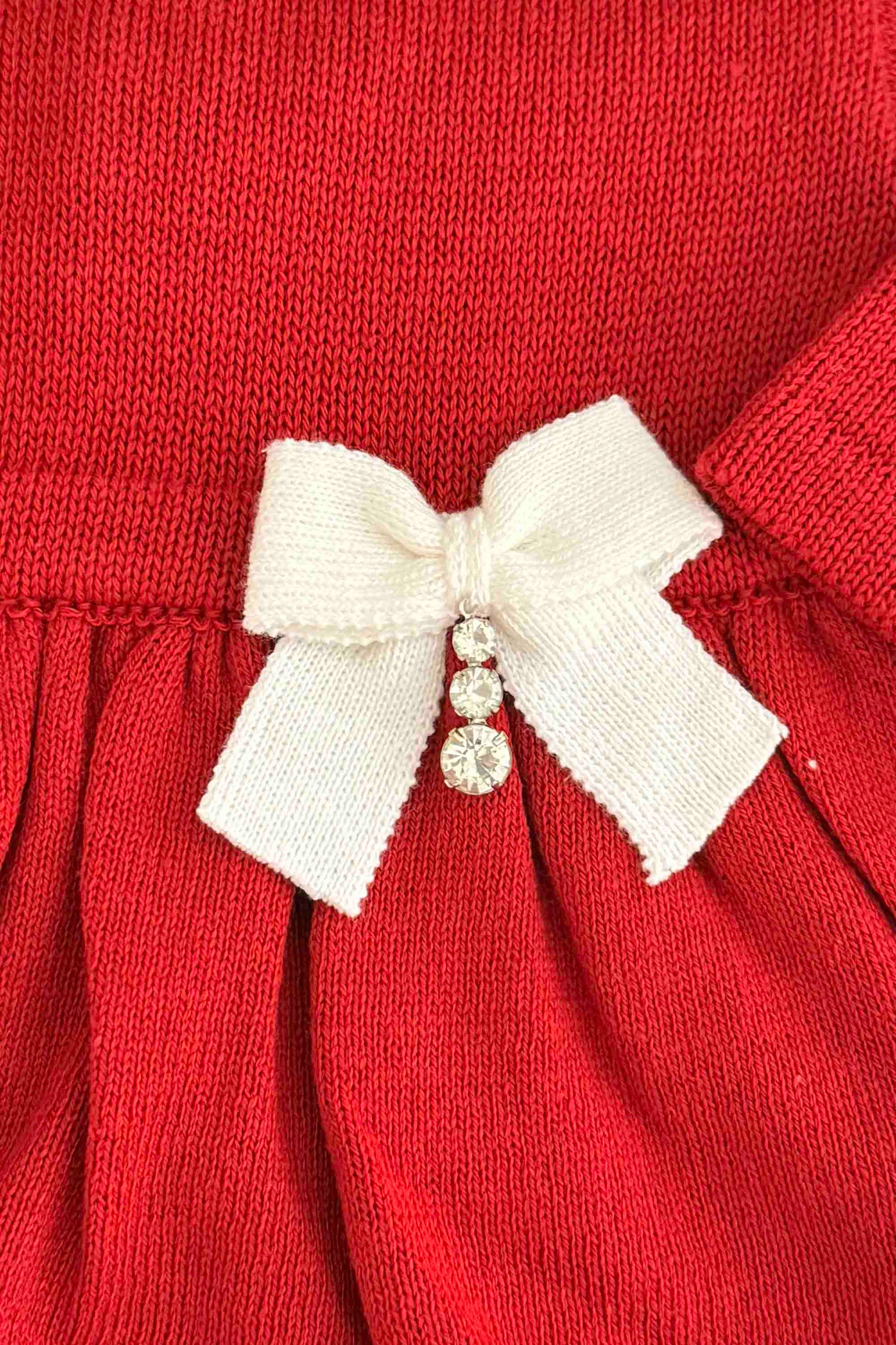 Saída de Maternidade Tricot Luxo Vermelho 2 Babados e Renda