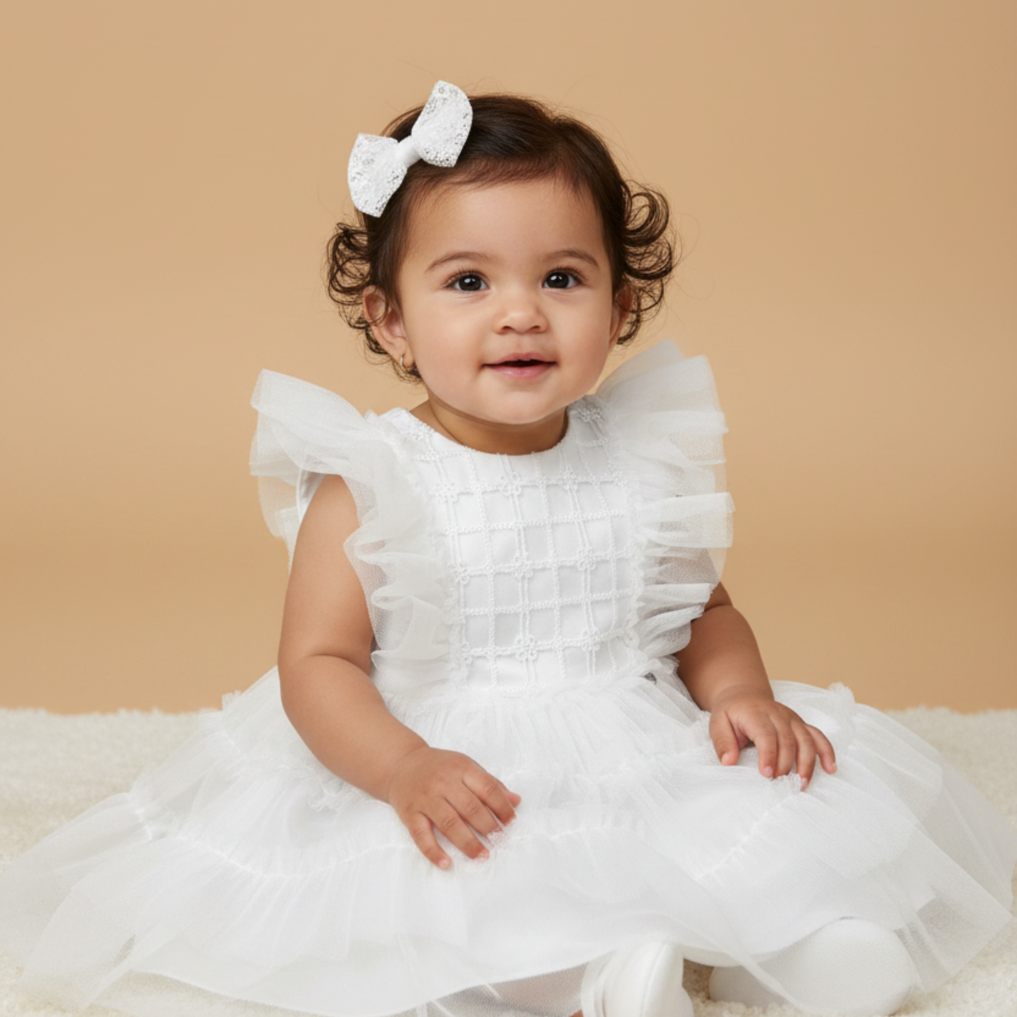 Vestido Bebê Renda Branco Celebration — foto 1
