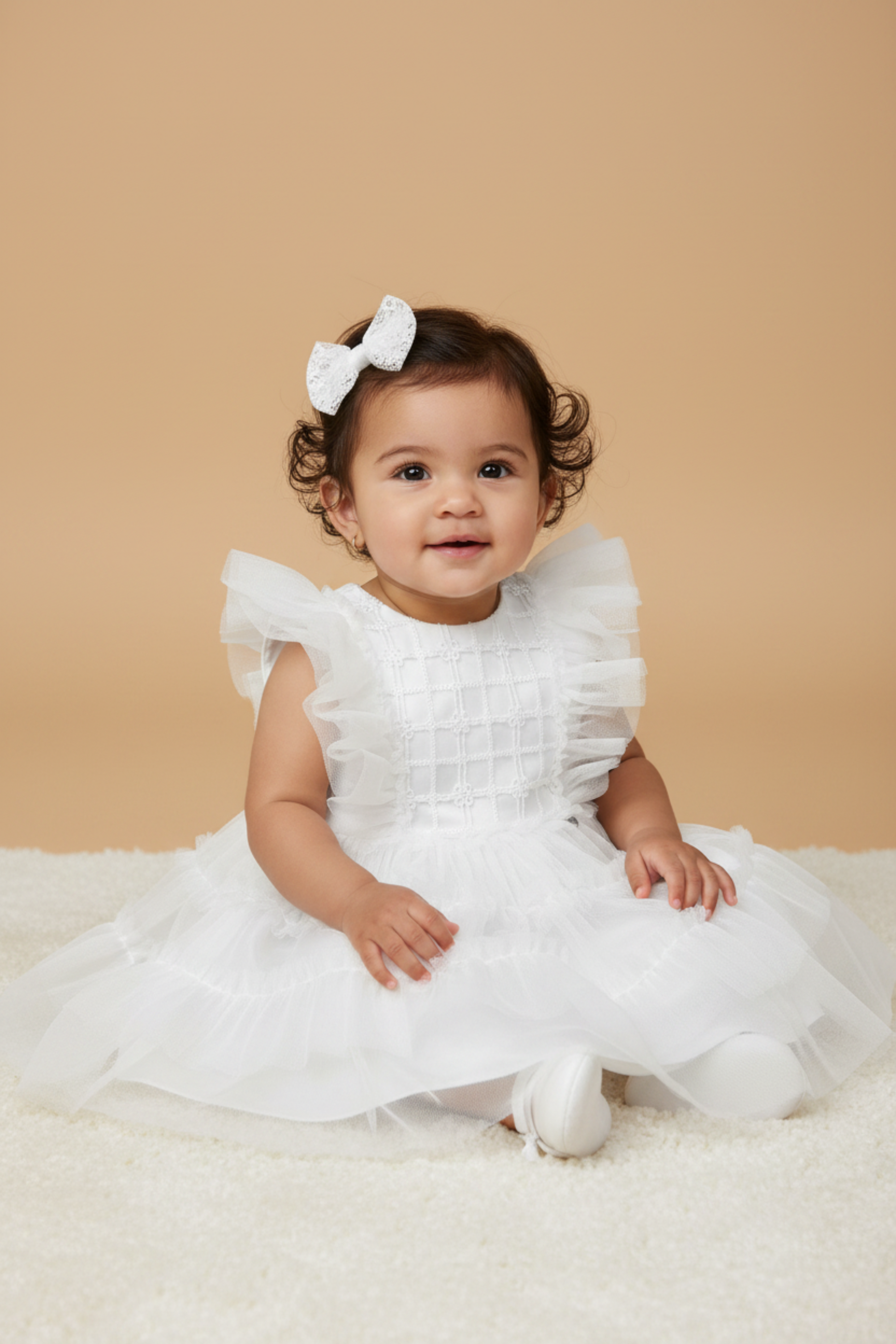 Vestido Bebê Renda Branco Celebration — foto 1