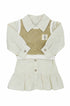 Conjunto Vestido Camisa e Colete Infantil Creme — foto 2