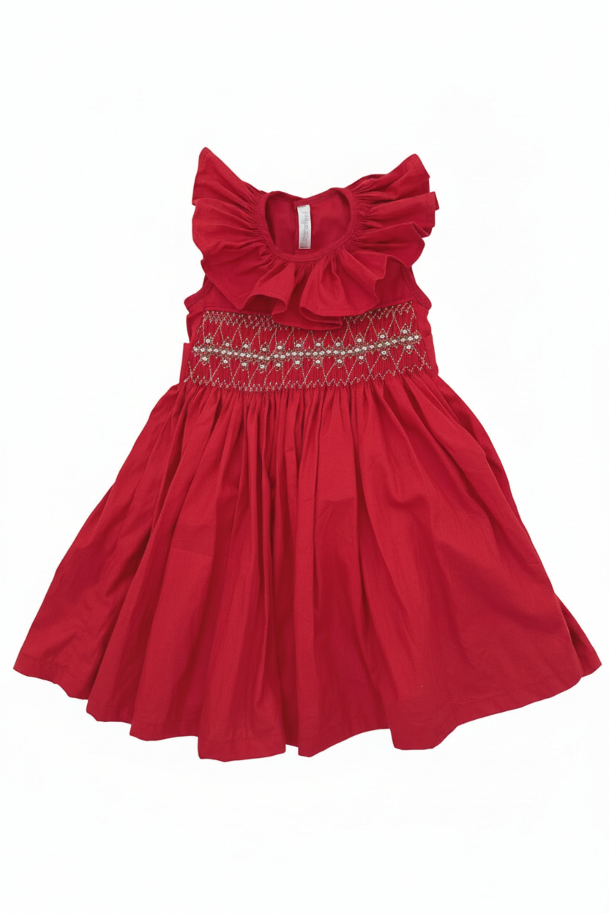 Vestido Infantil Casinha de Abelha Sem Manga Vermelho — foto 3