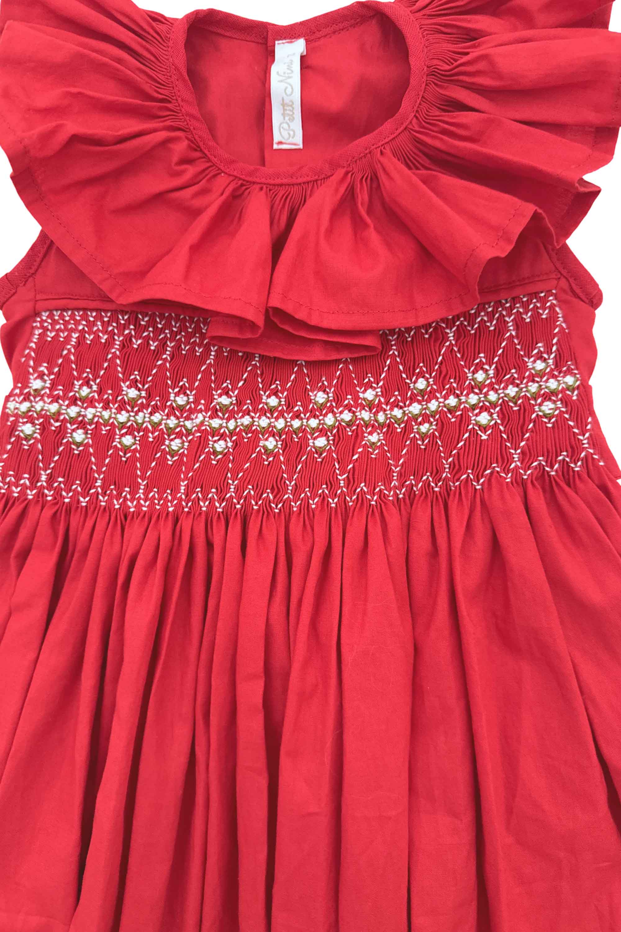 Vestido Infantil Casinha de Abelha Sem Manga Vermelho — foto 2