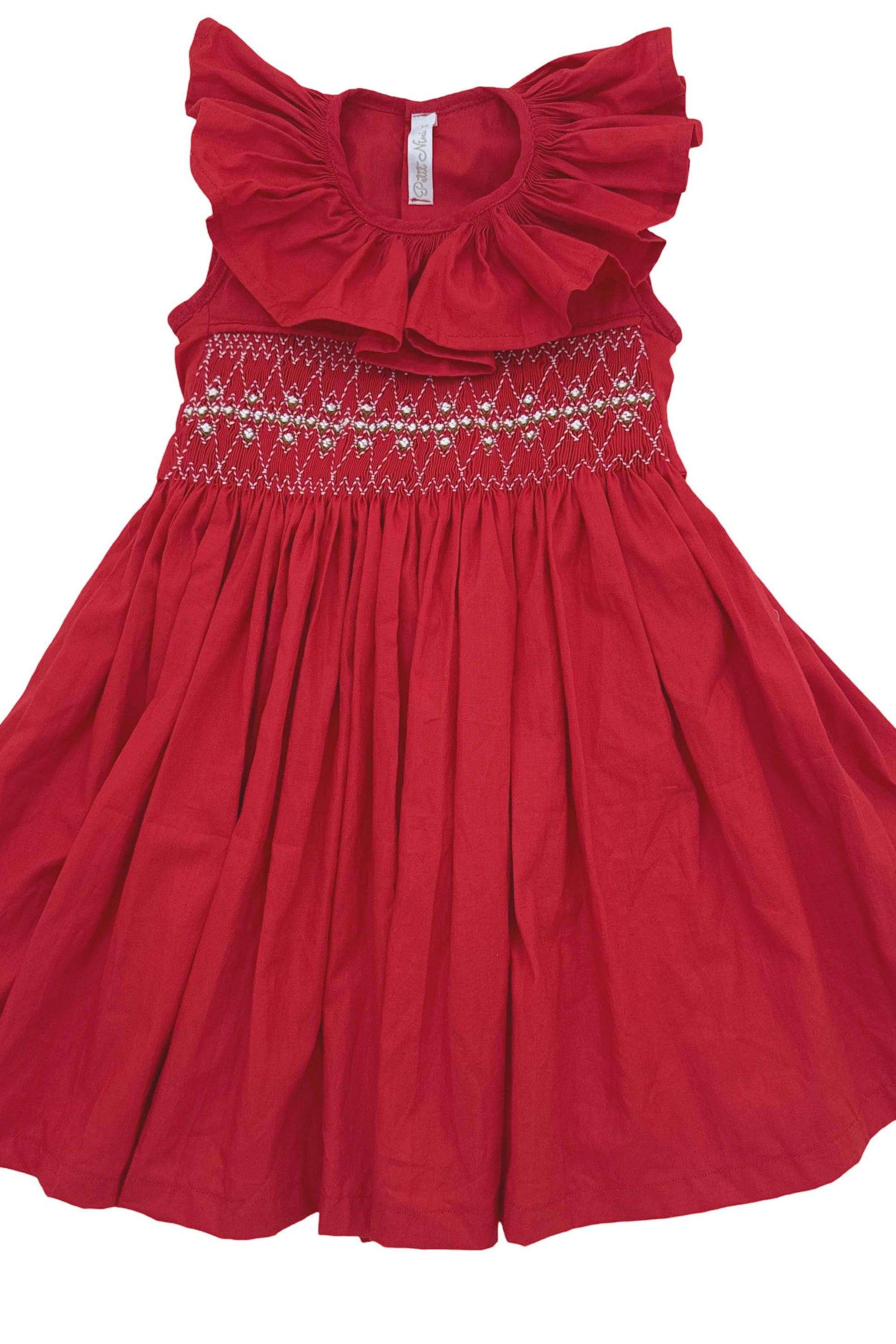 Vestido Infantil Casinha de Abelha Sem Manga Vermelho — foto 5