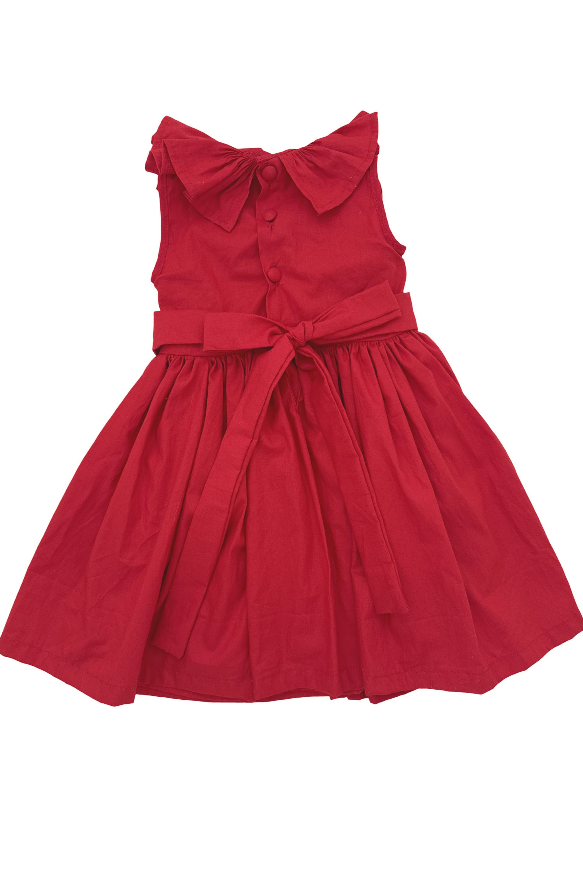 Vestido Infantil Casinha de Abelha Sem Manga Vermelho — foto 4