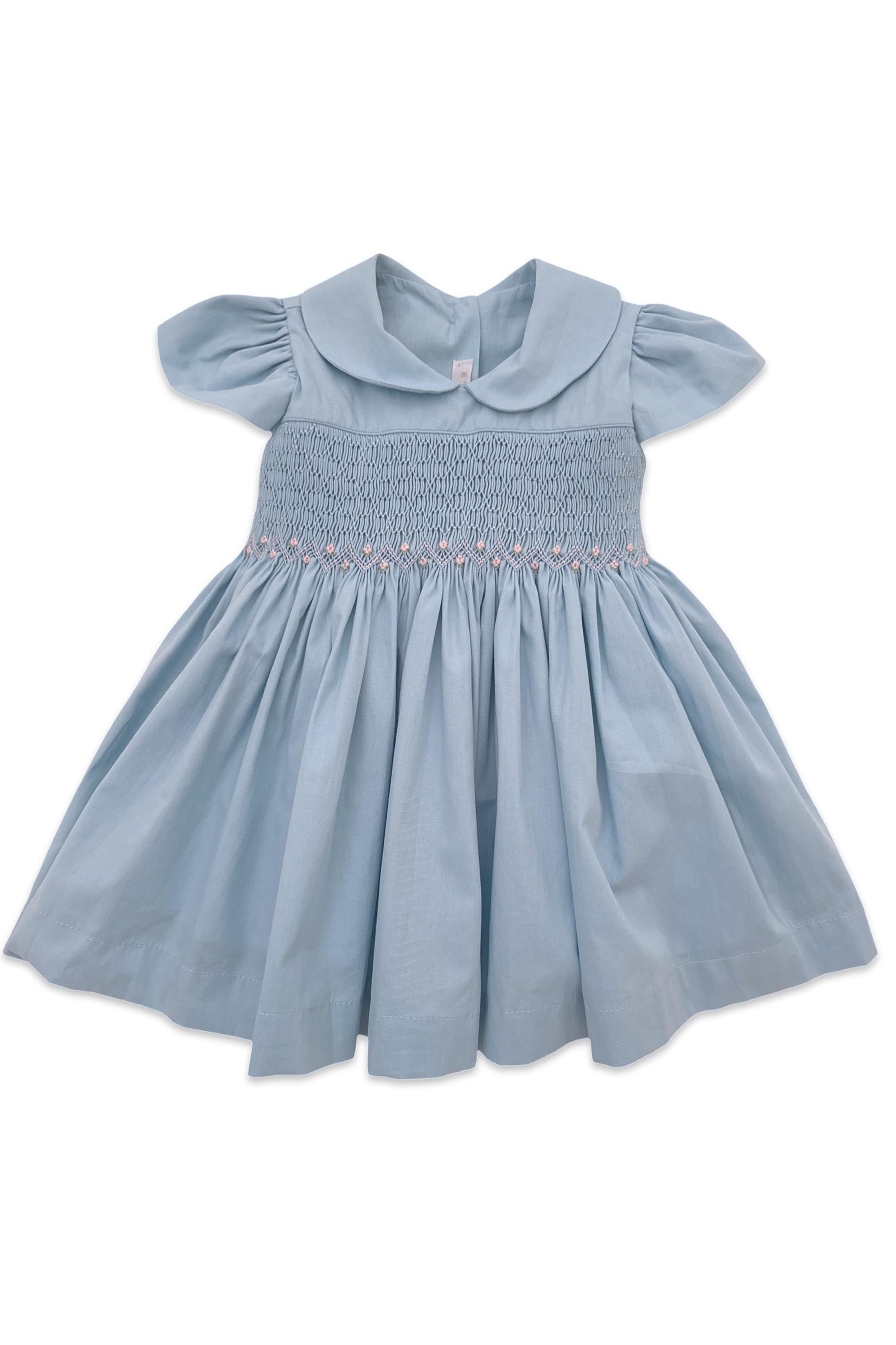 Vestido Infantil Clássico Casinha de Abelha Azul Claro — foto 2