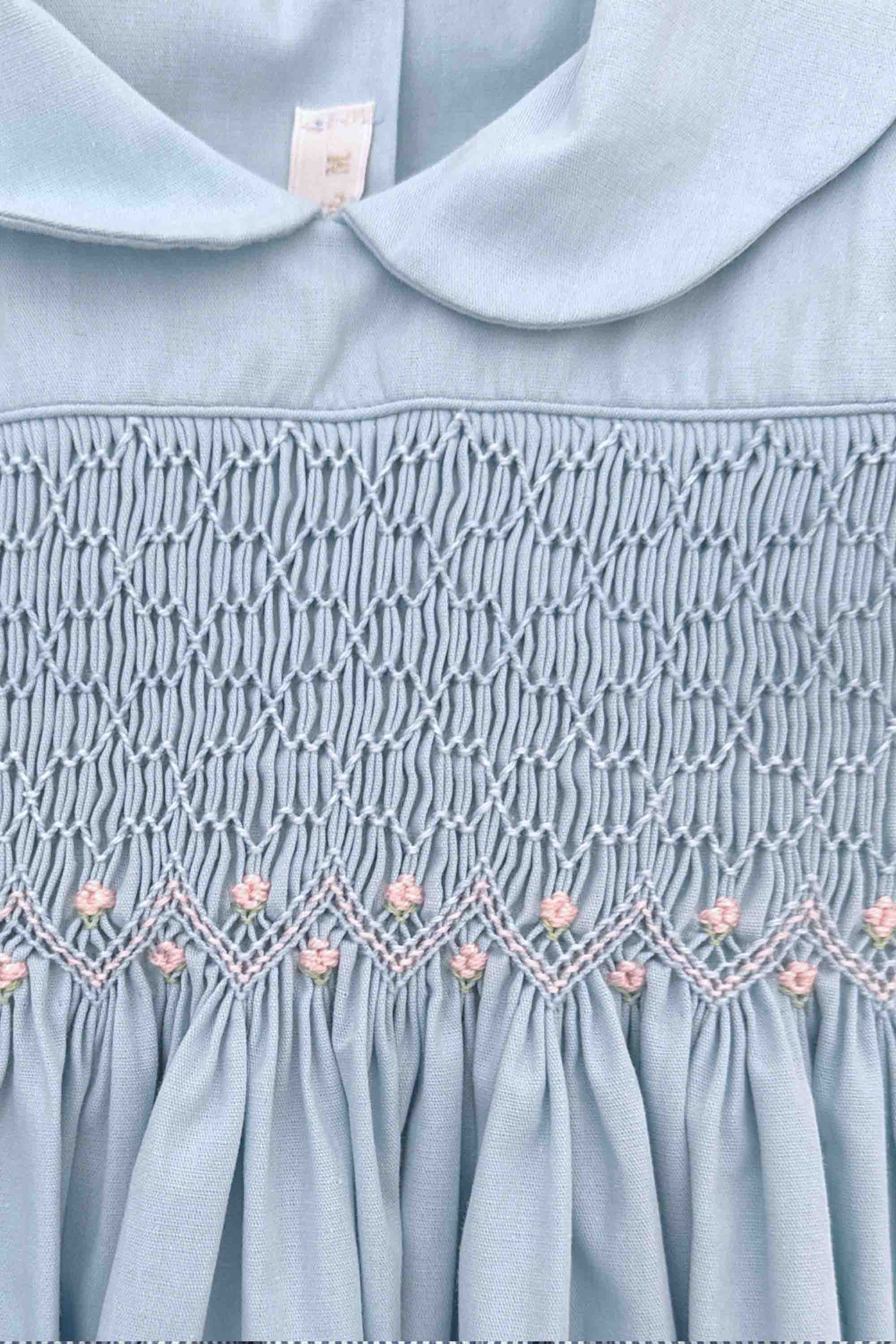Vestido Infantil Clássico Casinha de Abelha Azul Claro — foto 3